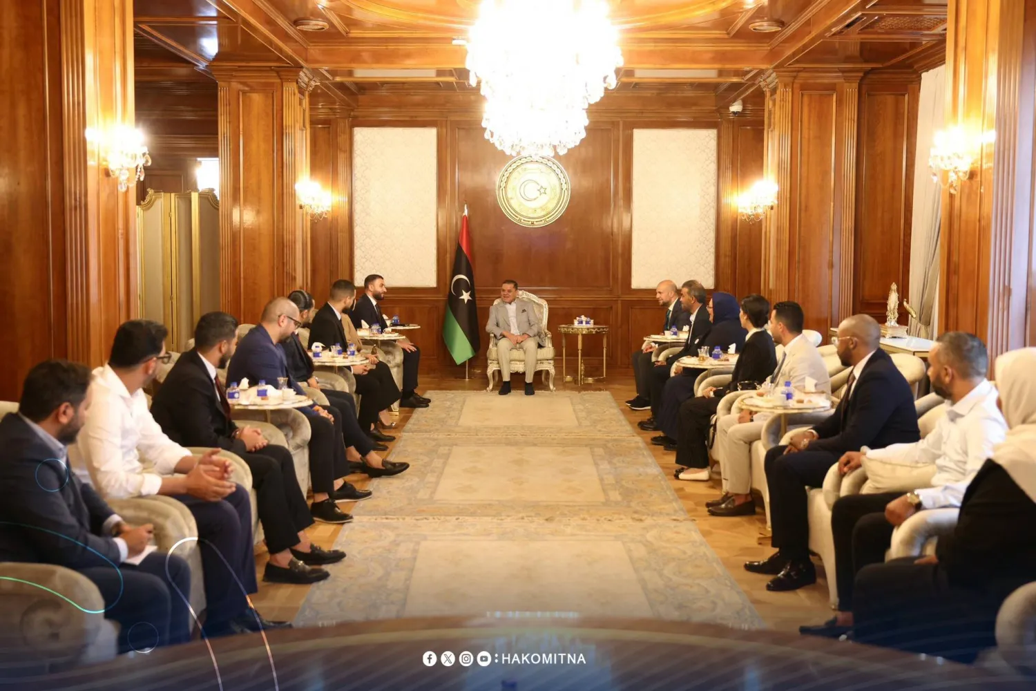 الدبيبة مع فائزين فى الانتخابات البلدية (حكومة «الوحدة» الليبية)