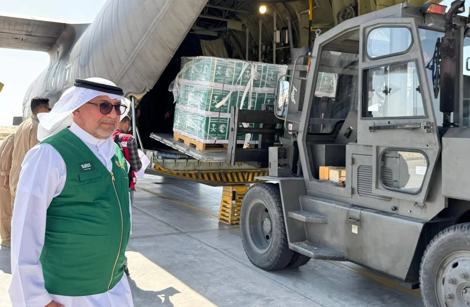 الطائرة الإغاثية السعودية الـ59 وصلت الثلاثاء إلى مطار العريش الدولي في مصر (واس)