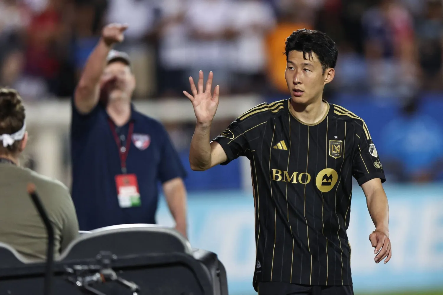 Son Heung-min #7 of LAFC reacts after after a draw in the MLS soccer game between FC Dallas and Los Angeles Football Club at Toyota Stadium on August 23, 2025 in Frisco, Texas. (Getty Images/AFP)