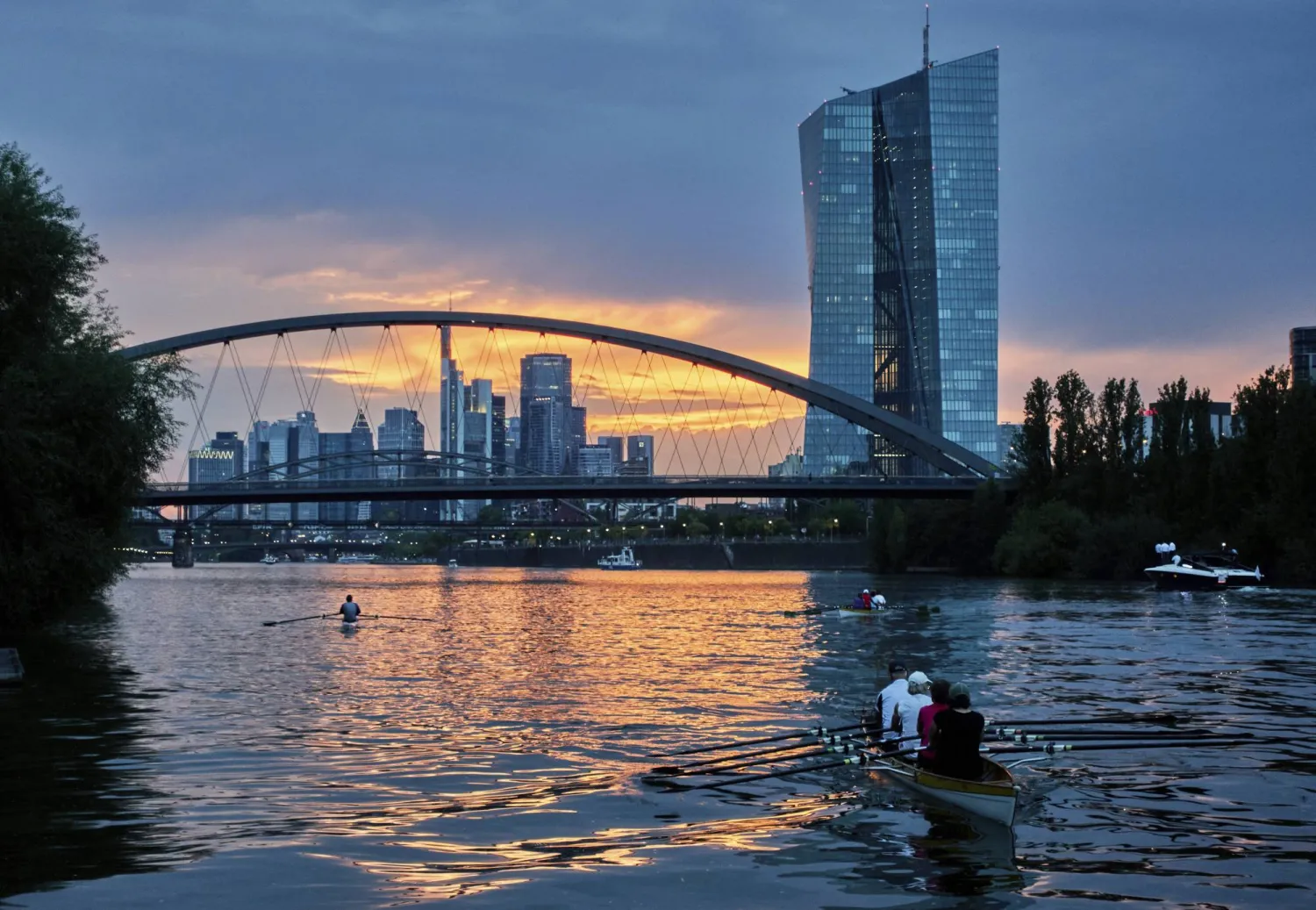 مقر البنك المركزي الأوروبي في مدينة فرنكفورت الألماني (أ.ب)