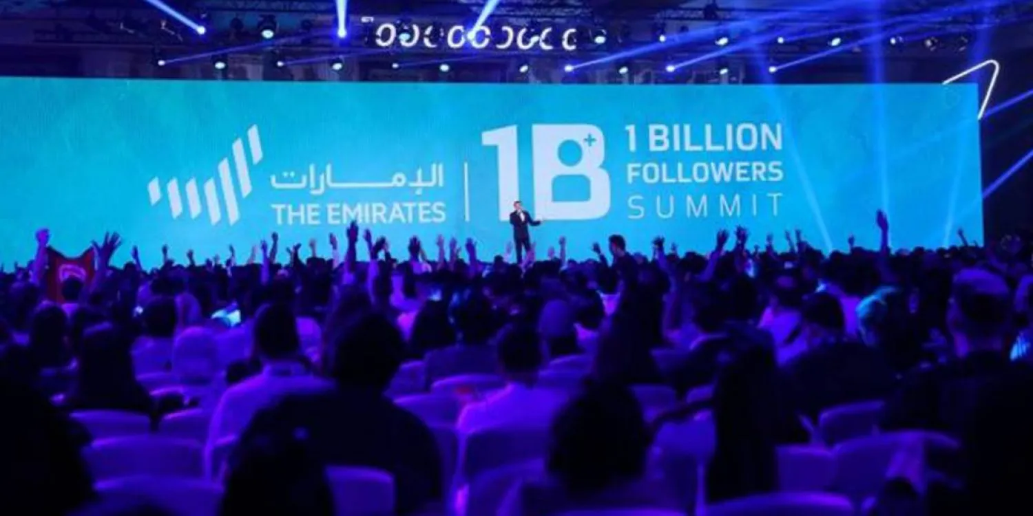 جانب من دورة سابقة لقمة المليار متابع في دبي (الشرق الأوسط)