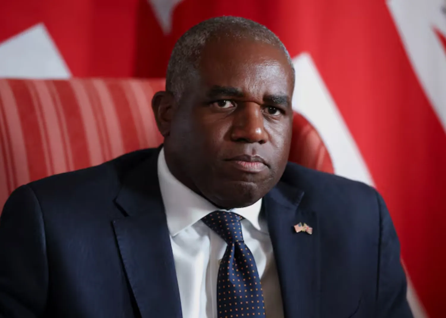 British Foreign Secretary David Lammy looks on as he meets with US Vice President JD Vance (not pictured) at Chevening House in Sevenoaks, Britain, August 8, 2025. REUTERS/Suzanne Plunkett/Pool/File Photo 