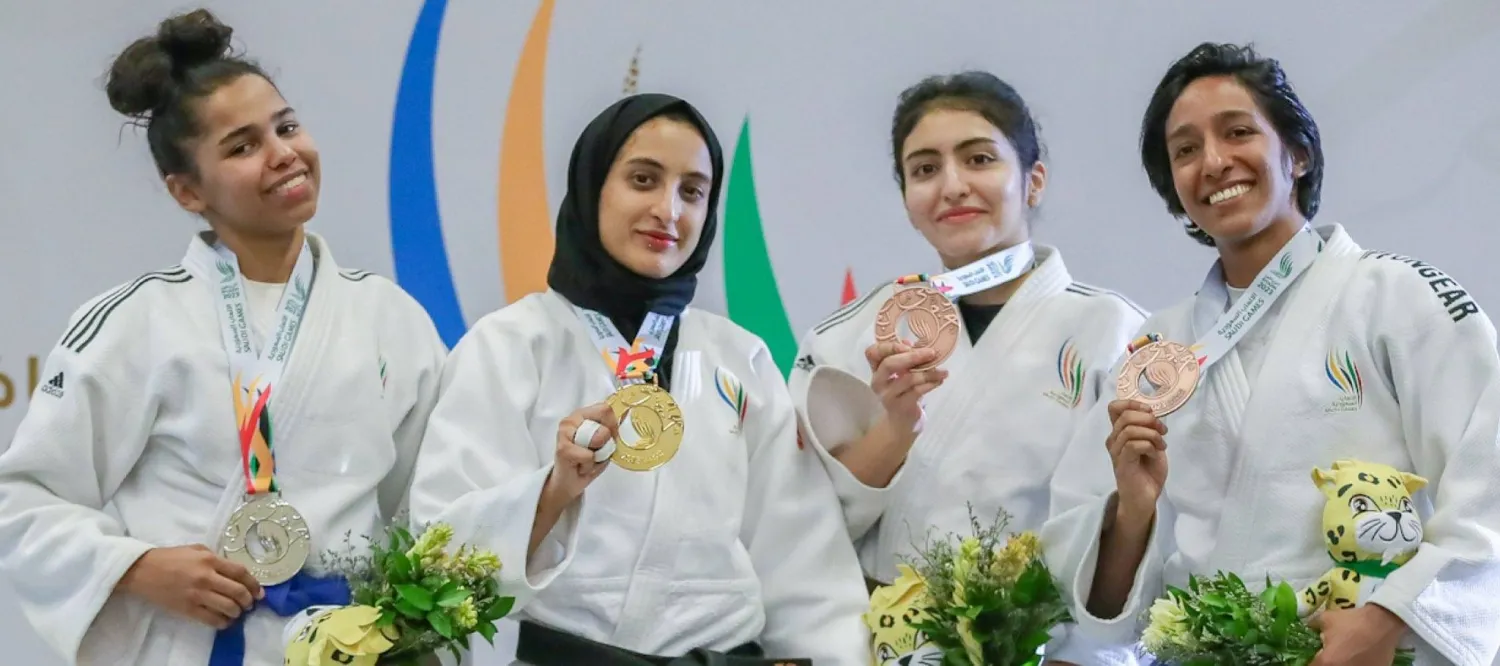 المليكي خلال حصولها على ذهبية دورة الألعاب السعودية (الشرق الأوسط)
