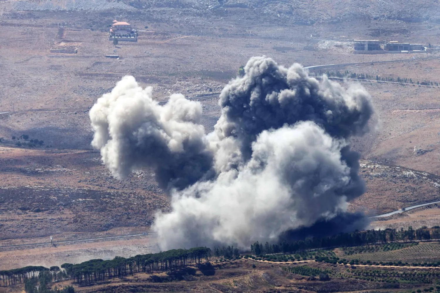 File photo: A plume of smoke rises following an Israeli strike on the Khardali area in southern Lebanon on August 28, 2025. (Photo by Rabih DAHER / AFP)