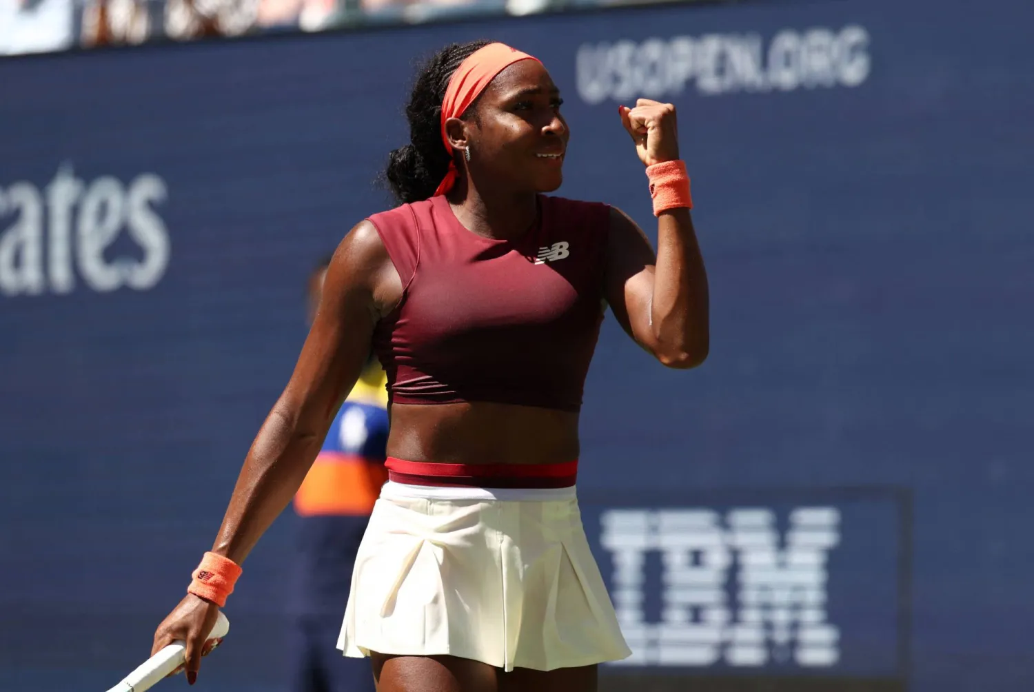 غوف تحتفل بفوزها (رويترز)