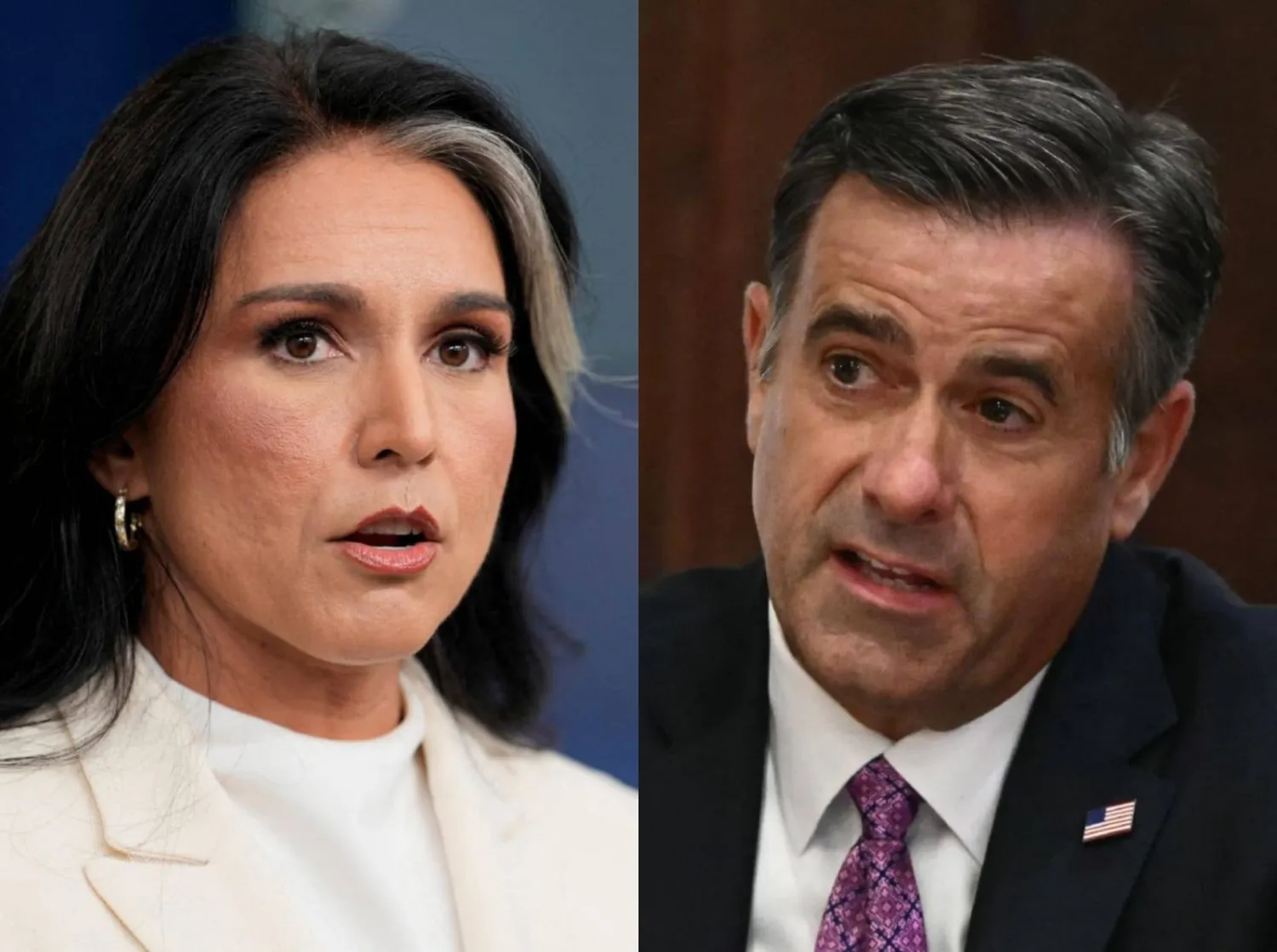 جون راتكليف (يمين) وتولسي غابارد (رويترز / أ.ف.ب)