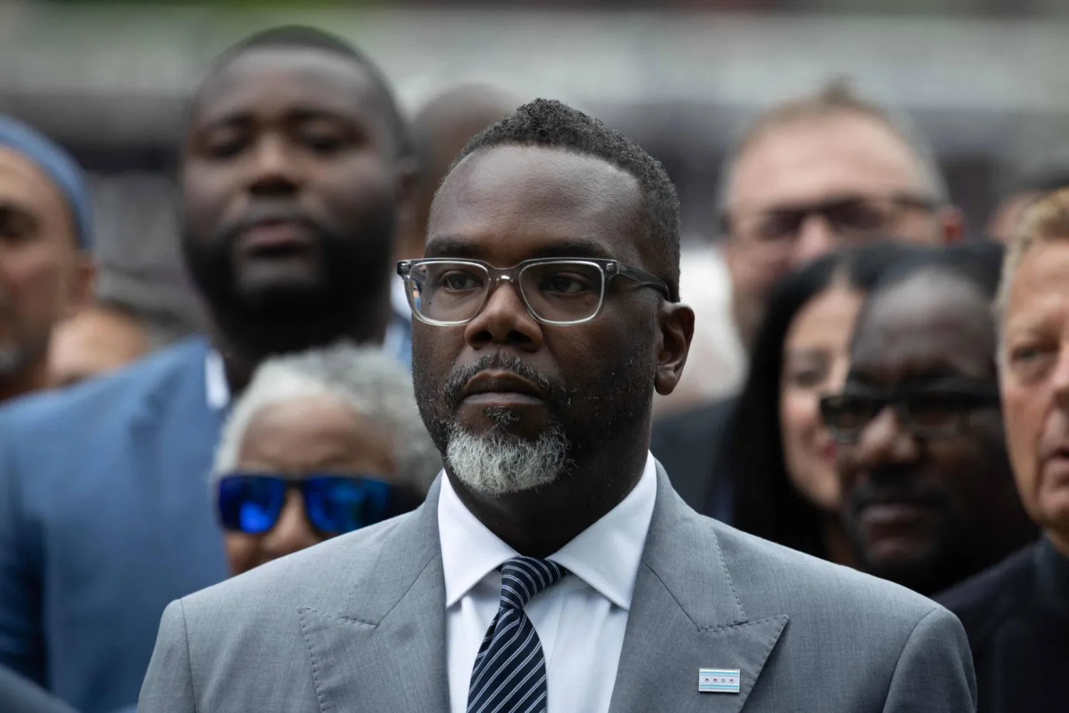 براندون جونسون عمدة شيكاغو (ا.ف.ب)