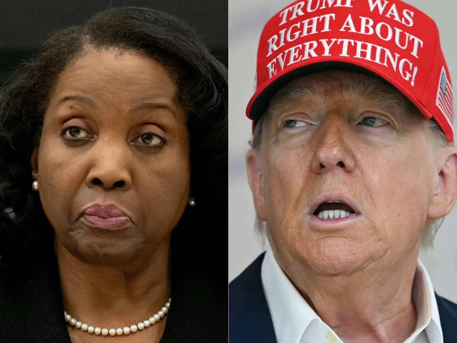 صورة مركبة للرئيس دونالد ترمب ومحافظة «الاحتياطي الفيدرالي» ليزا كوك (أ.ف.ب)