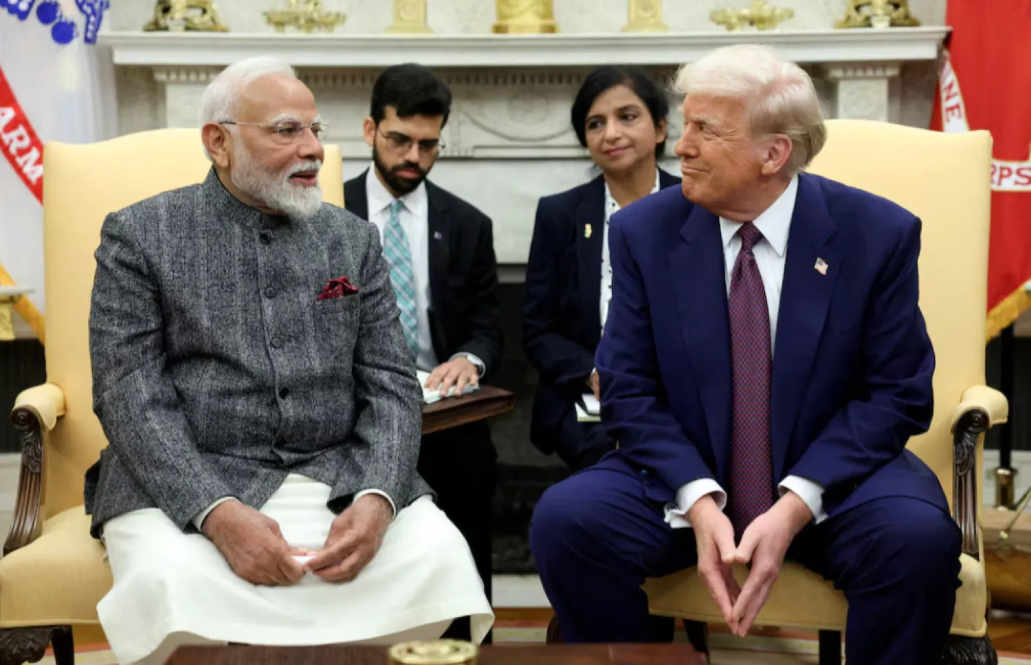 US President Donald Trump meets with Indian Prime Minister Narendra Modi at the White House in Washington, D.C., US, February 13, 2025. REUTERS/Kevin Lamarque/File Photo/File Photo 