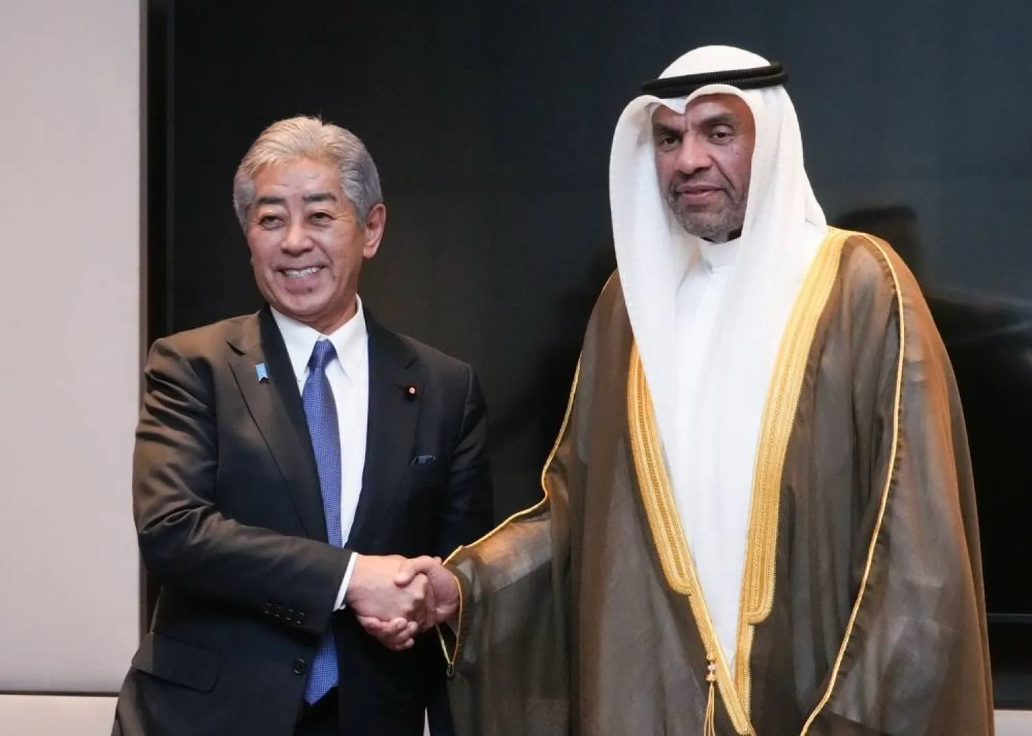 Kuwait’s Foreign Minister Abdullah Al-Yahya and his Japanese counterpart Takeshi Iwaya meet in Kuwait. (Ministry of Foreign Affairs of Japan) 