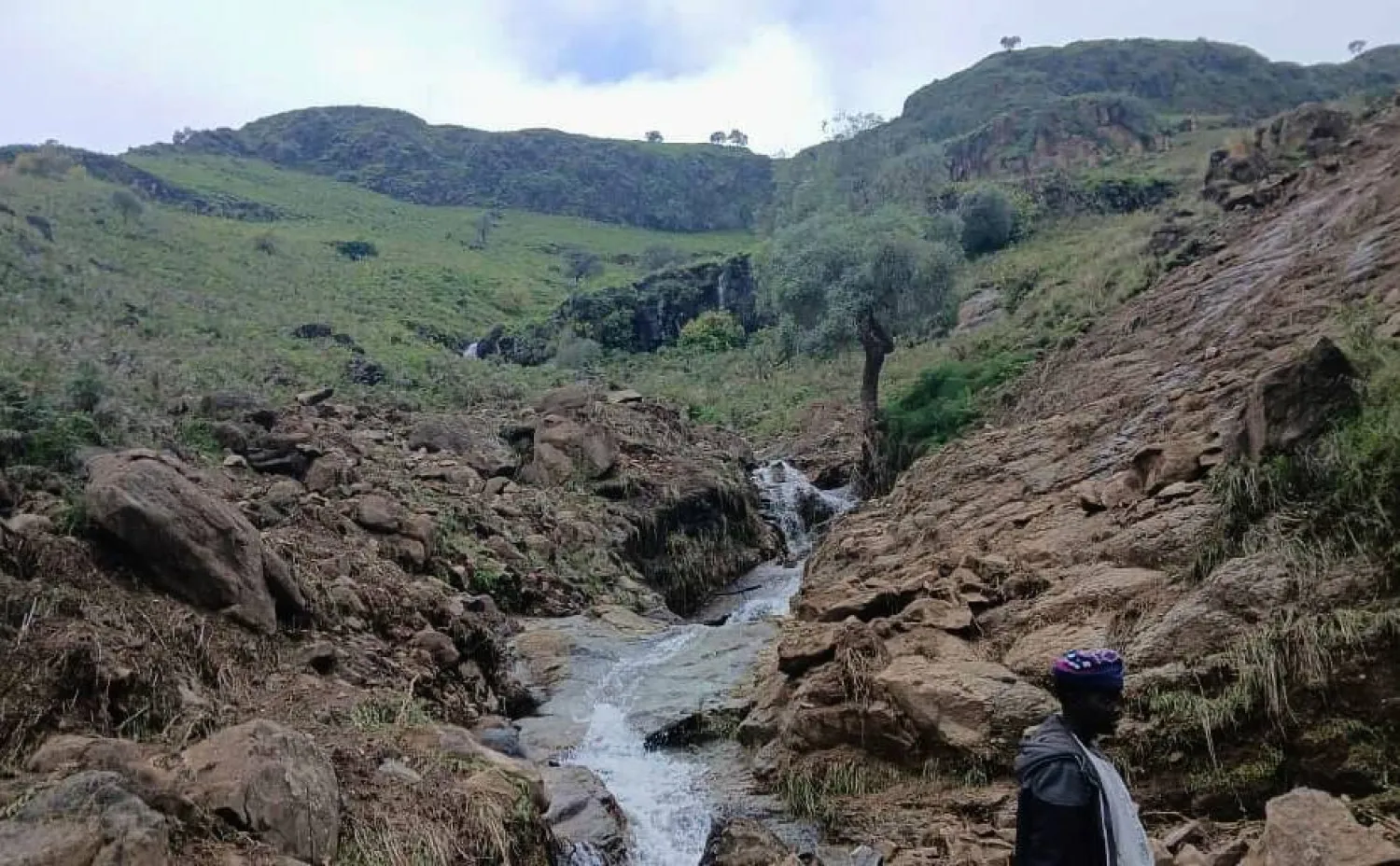 This Monday, Sept. 1, 2025, photo provided by the Sudan Liberation Movement/Army, shows the site of a landslide from Aug. 31, that wiped out the village of Tarseen in the Marra Mountains of Central Darfur, Sudan. (Sudan Liberation Movement/Army via AP)