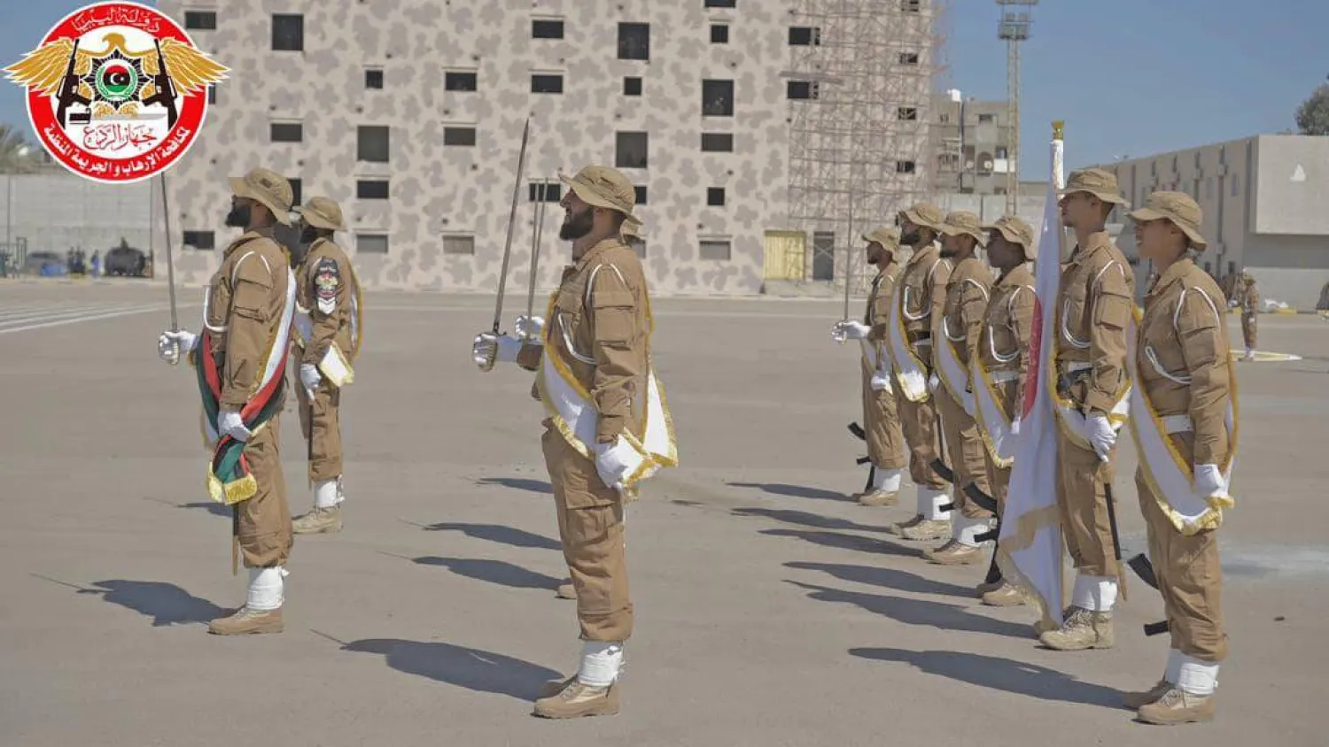 عناصر تابعة لجهاز «الردع» خلال طابور عسكري في العاصمة طرابلس (الصفحة الرسمية للجهاز)