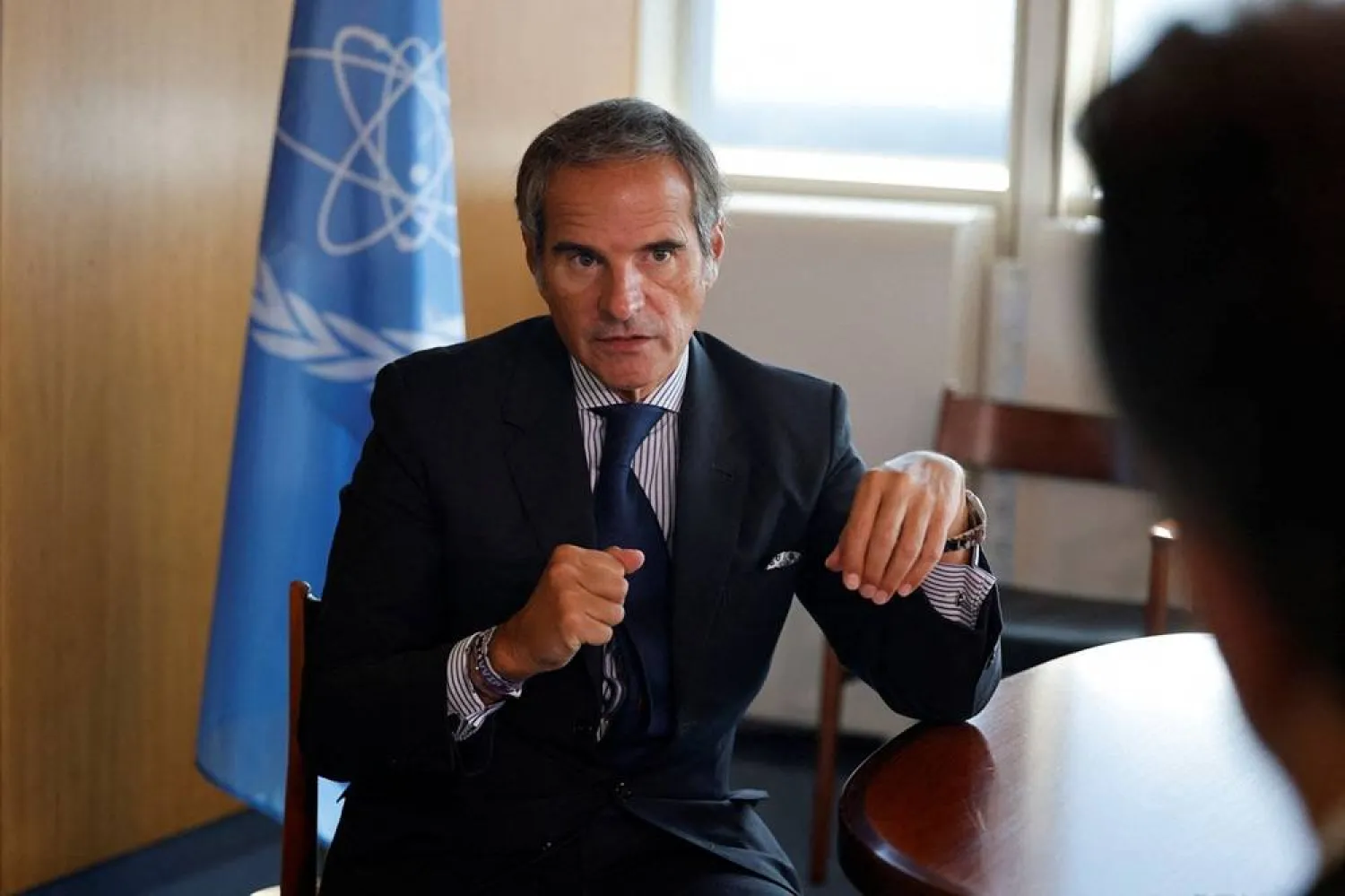  IAEA Director General Rafael Grossi attends an interview with the Reuters team in Vienna, Austria, September 3, 2025. (Reuters)