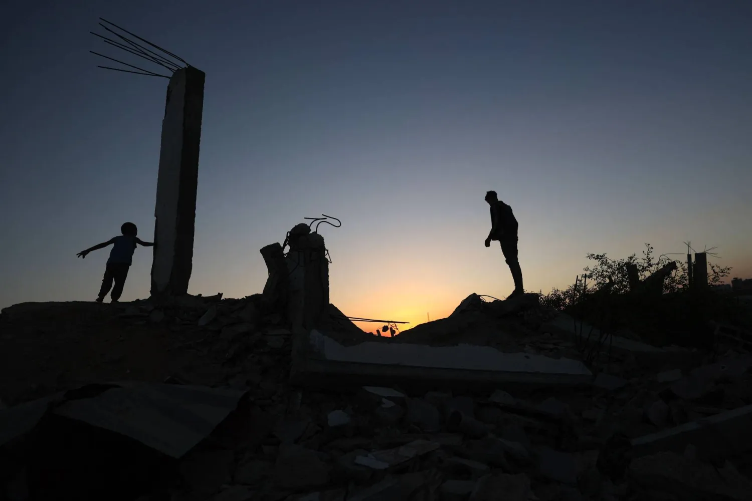 مخيم البريج للنازحين الفلسطينيين وسط قطاع غزة (أ.ف.ب)