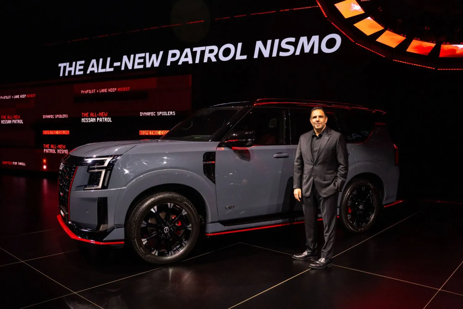 تييري صبّاغ نائب الرئيس ورئيس «نيسان» و«إنفينيتي» في المملكة والشرق الأوسط ورابطة الدول المستقلة خلال حفل تدشين «باترول نيسمو» أخيراً (الشرق الأوسط)