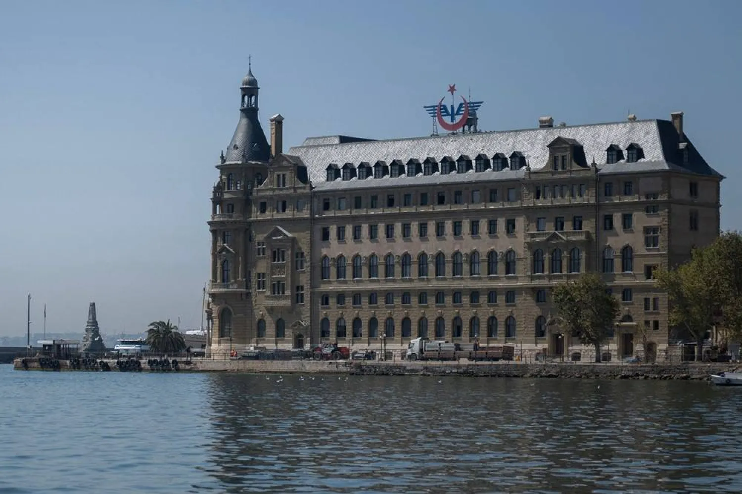 This photograph shows a view of Haydarpasa train station at Kadikoy in Istanbul, on August 22, 2025. (AFP)