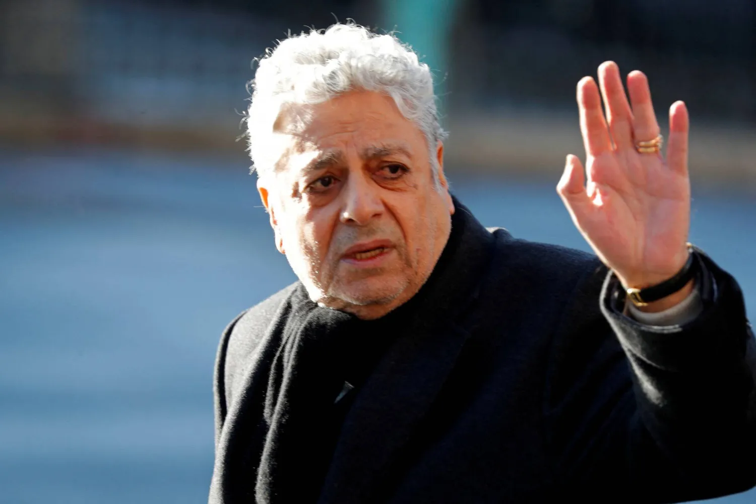 FILE PHOTO: Singer Enrico Macias arrives at the Madeleine Church to attend a ceremony during a 'popular tribute' to late French singer and actor Johnny Hallyday in Paris, France, December 9, 2017.  REUTERS/Charles Platiau/File Photo