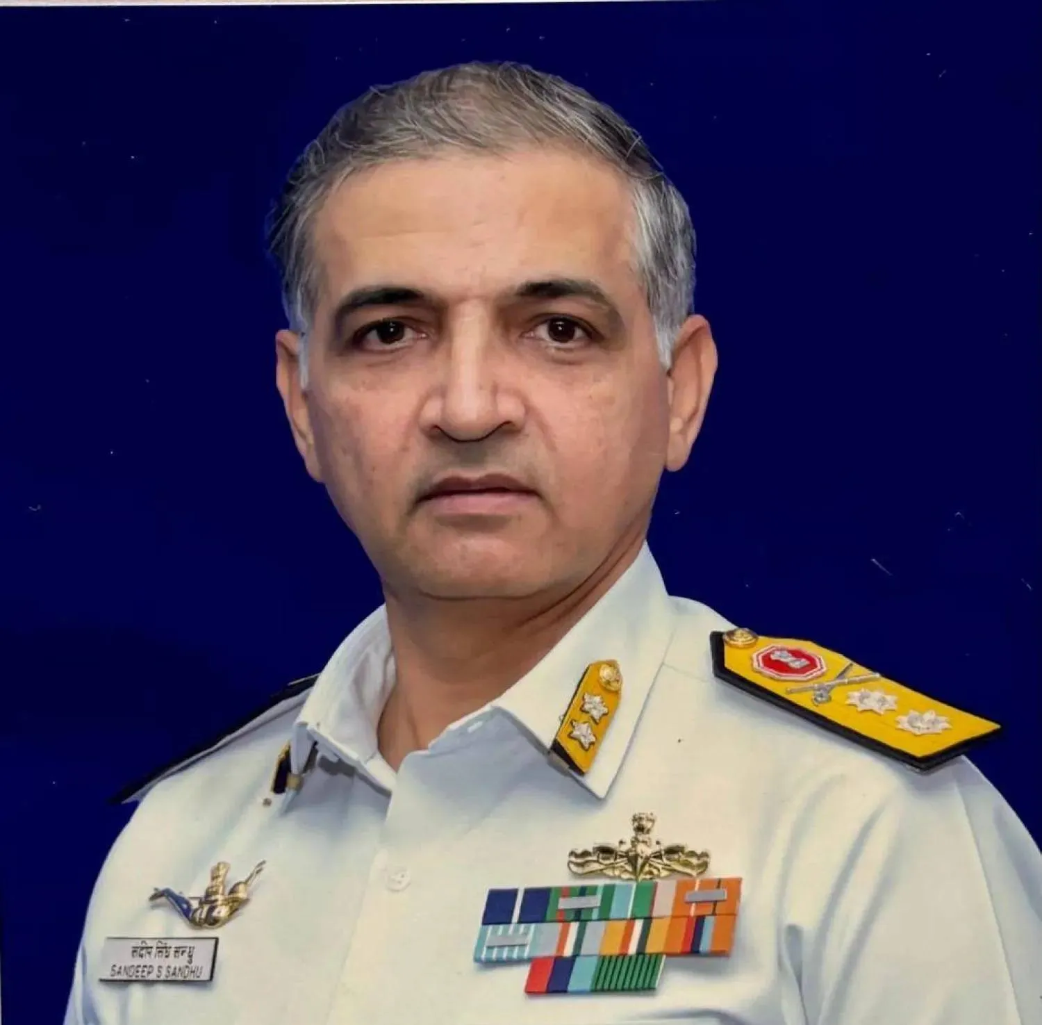 Rear Admiral Sandeep Singh Sandhu (NM), Senior Directing Staff, National Defense College, Ministry of Defense of India. (Indian Embassy in Riyadh)