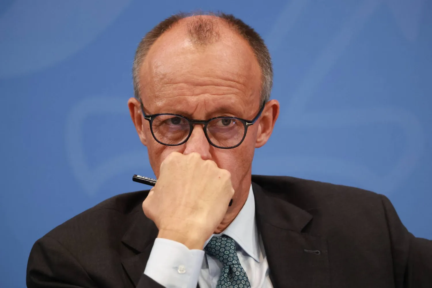 المستشار الألماني فريدريش ميرتس خلال مؤتمر صحافي في المستشارية في برلين - ألمانيا 3 سبتمبر 2025 (إ.ب.أ)