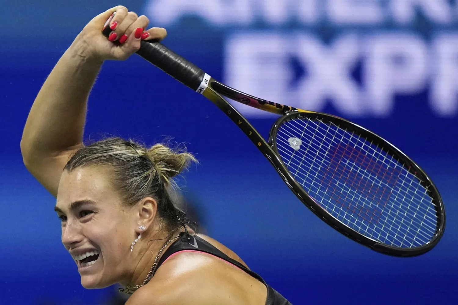 نجمة التنس البيلاروسية أرينا سابالينكا (أ.ب)