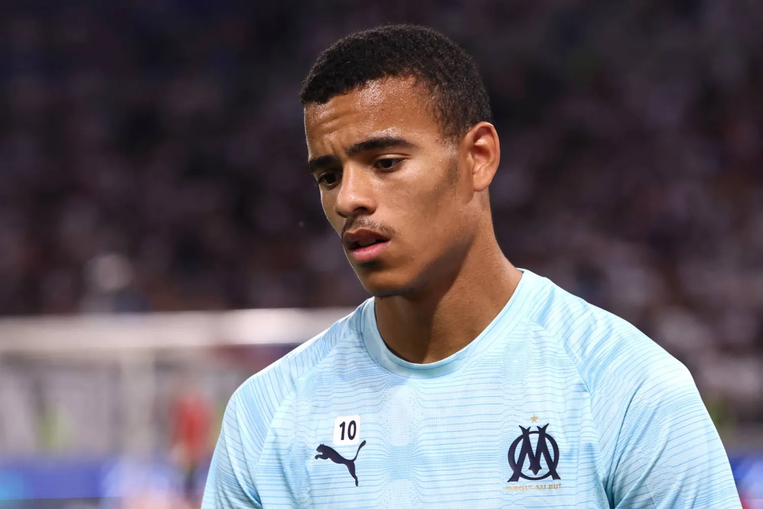 النجم الإنجليزي ماسون غرينوود مهاجم أولمبيك مرسيليا الفرنسي (رويترز)