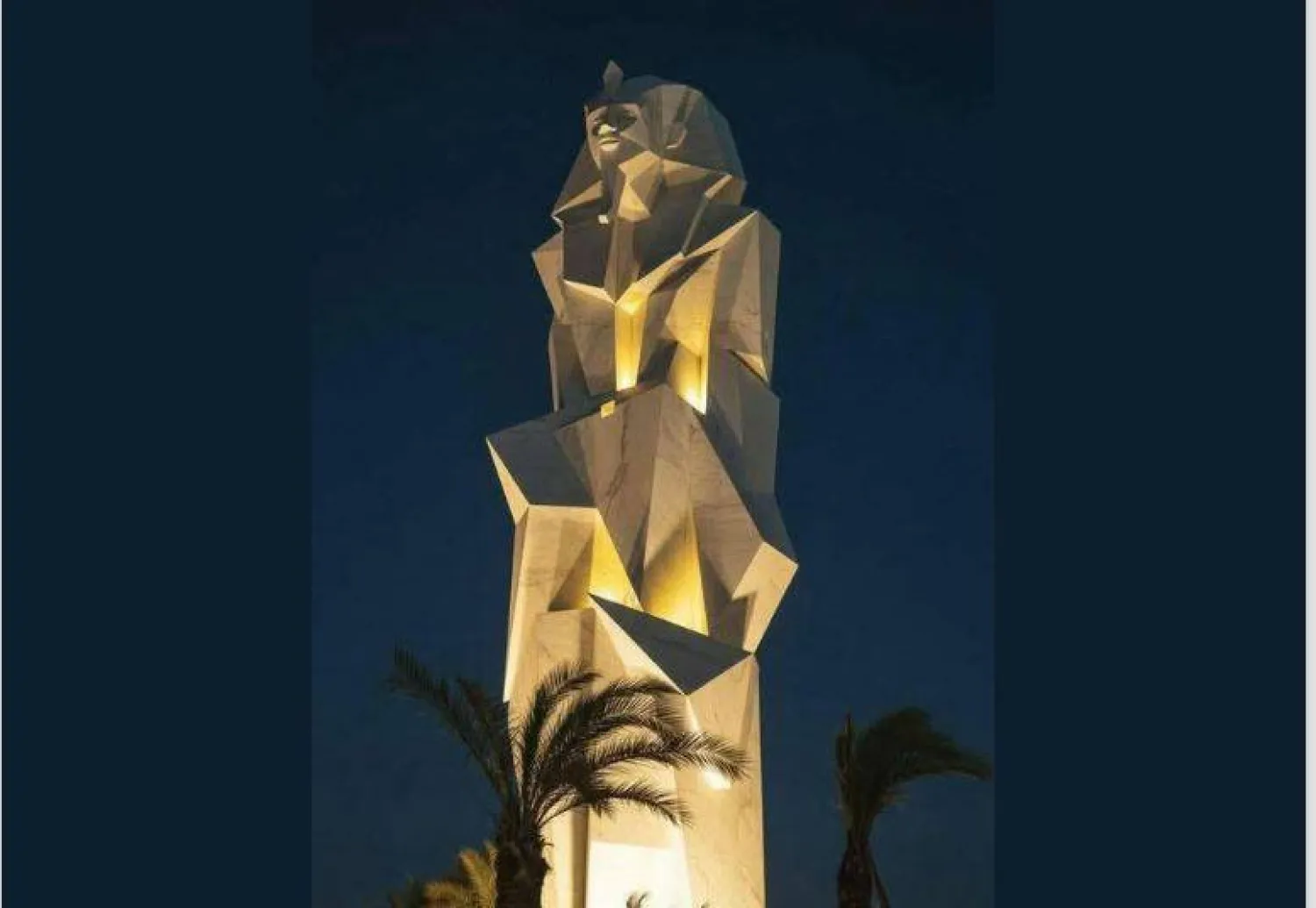 التمثال الذي شهد جدلاً في مدخل طريق القاهرة الإسكندرية الصحراوي (فيسبوك)