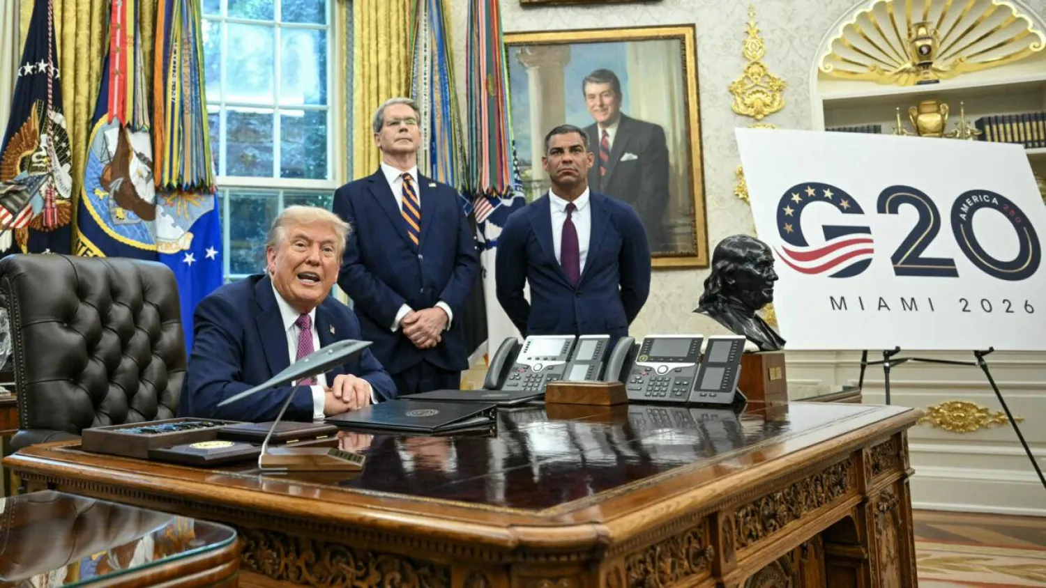 US President Donald Trump said "everybody" wants him to host the 2026 G20 at his Doral golf resort in Florida. Mandel NGAN / AFP
