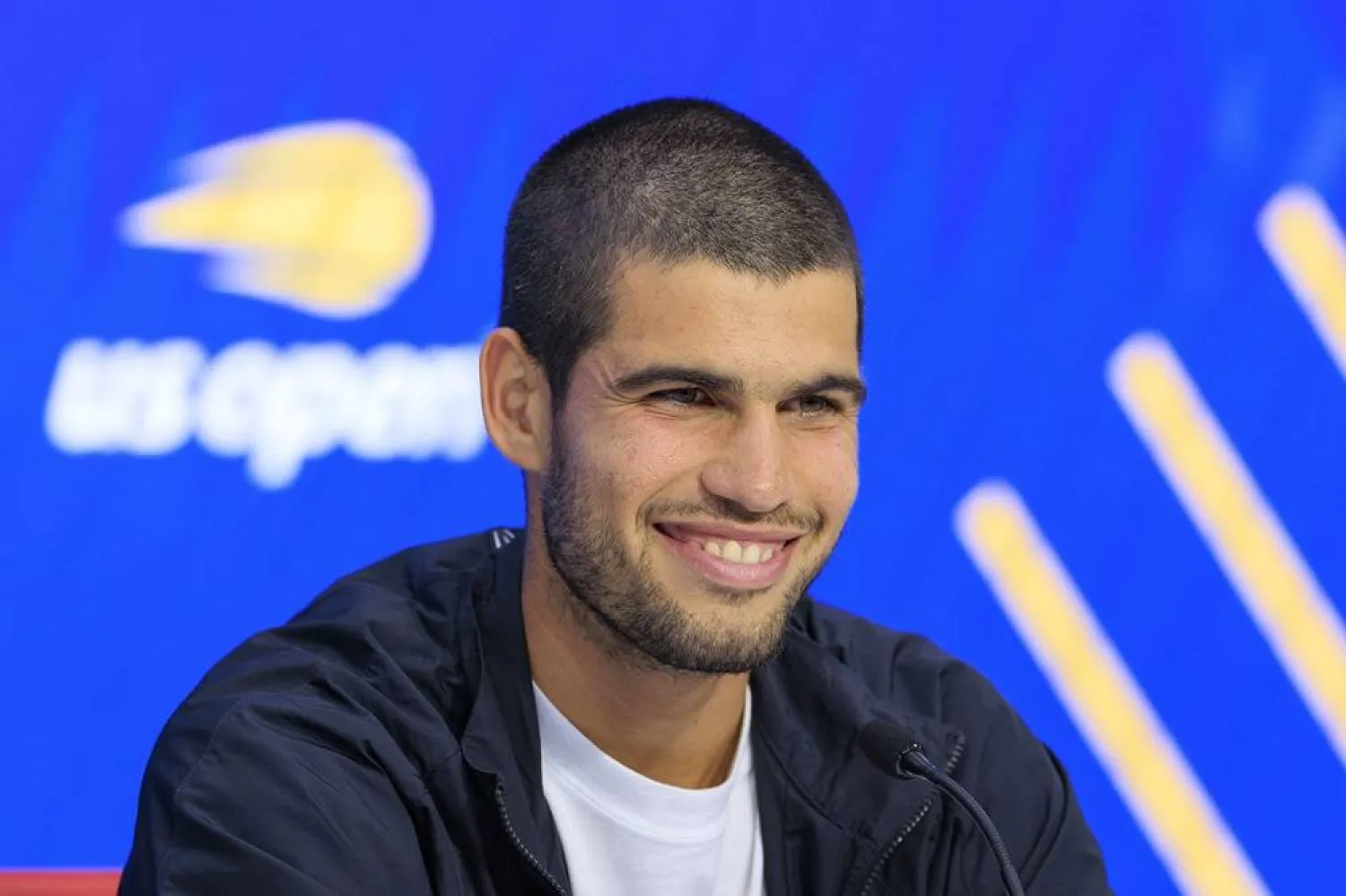 05 September 2025, US, Flushing Meadows: Spanish tennis player Carlos Alcaraz attends a press conference after winning his match against Serbian tennis player Novak Djokovic on Day 13 of the 2025 US Open at USTA Billie Jean King National Tennis Center. (dpa) 