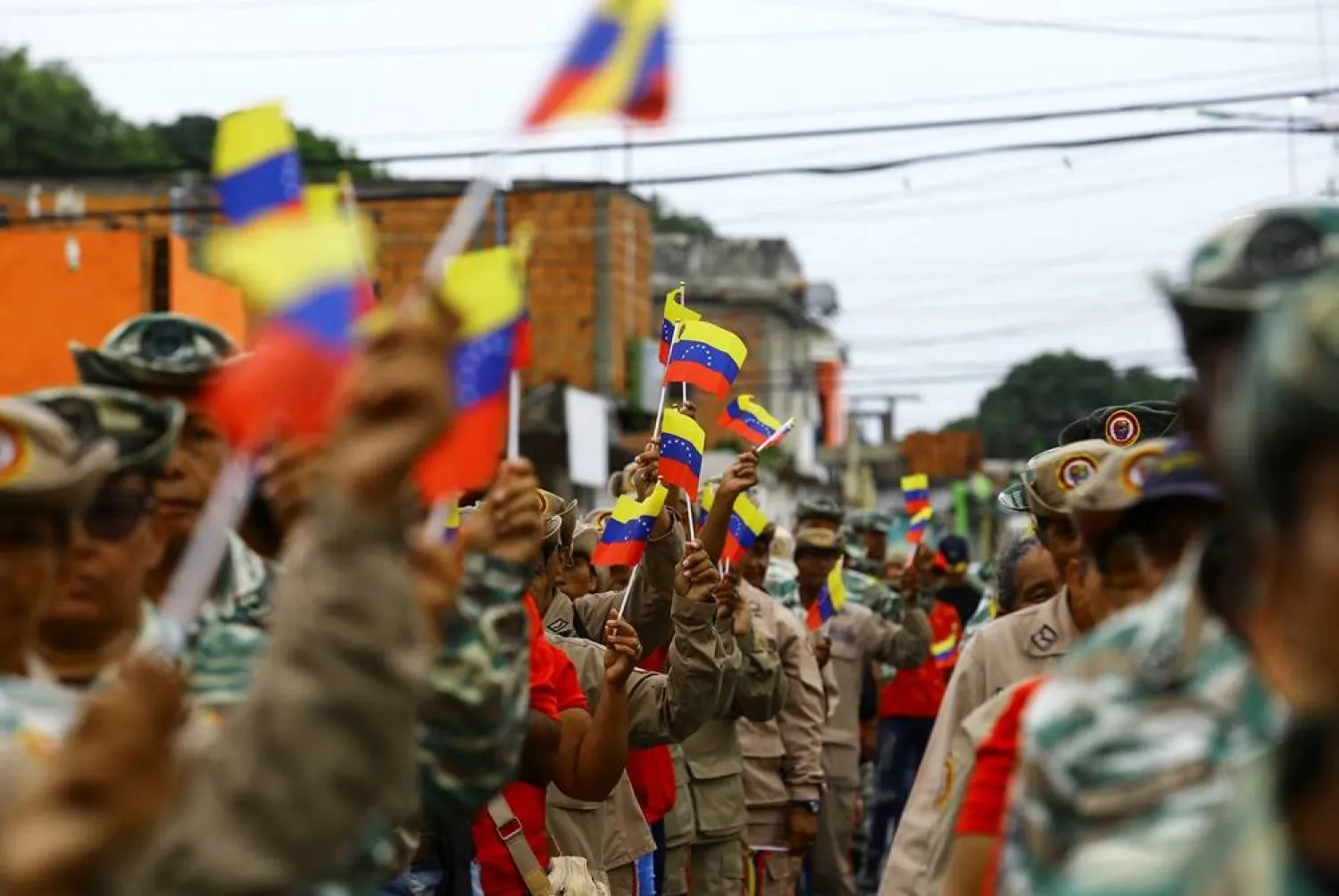 Members of the National Bolivarian Militia gather after responding to Venezuela's President Nicolas Maduro's call to defend national sovereignty amid escalating tensions with the US, in Valencia, Venezuela, September 5, 2025. (Reuters) 