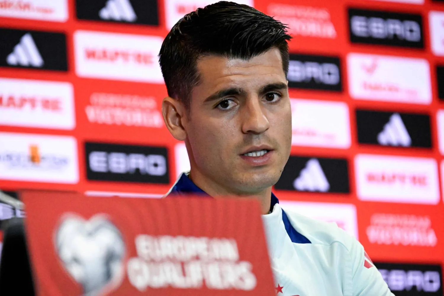 ألفارو موراتا مهاجم إسبانيا المخضرم (أ.ف.ب)