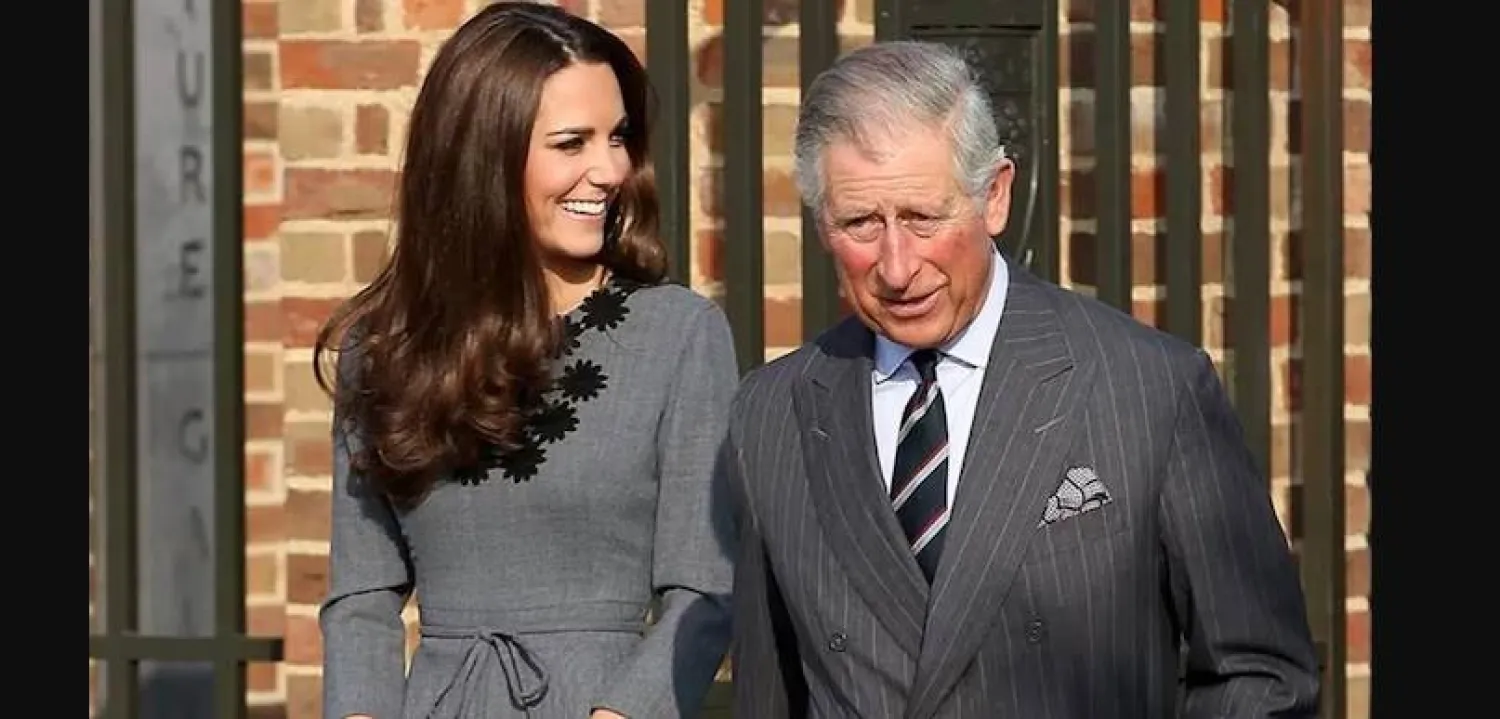 الملك البريطاني تشارلز يظهر إلى جانب كيت ميدلتون (أ.ب)