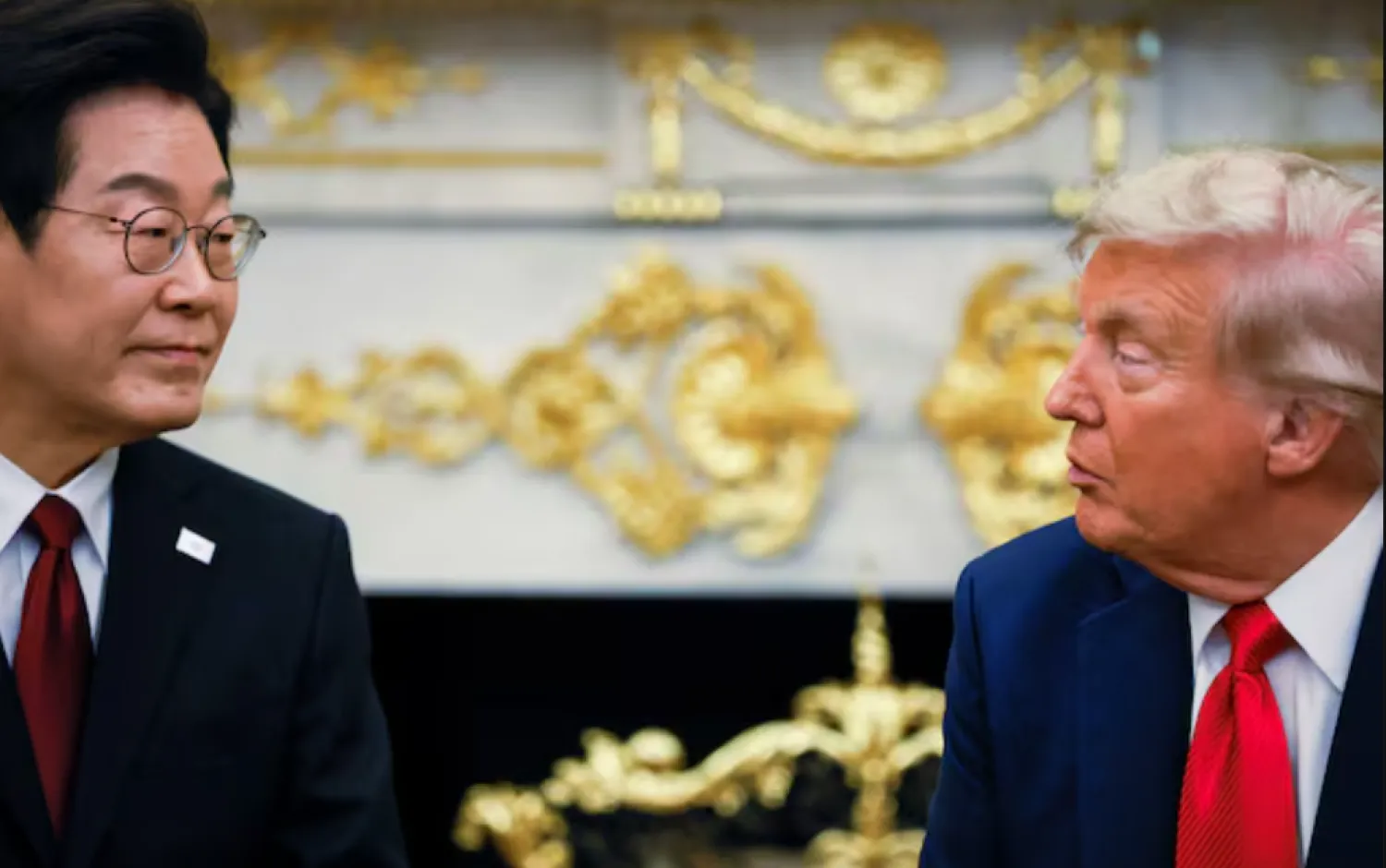 US President Donald Trump meets with South Korean President Lee Jae Myung at the Oval Office, at the White House, in Washington, D.C., US, August 25, 2025. REUTERS/Brian Snyder 