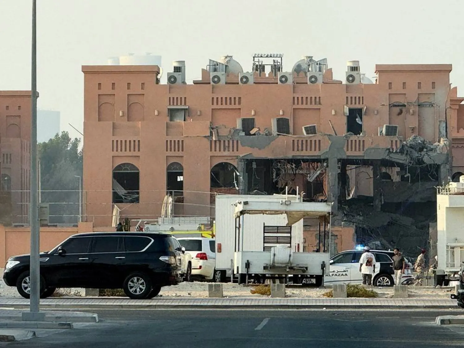  A damaged building, following an Israeli attack on Hamas leaders, according to an Israeli official, in Doha, Qatar, September 9, 2025. (Reuters)