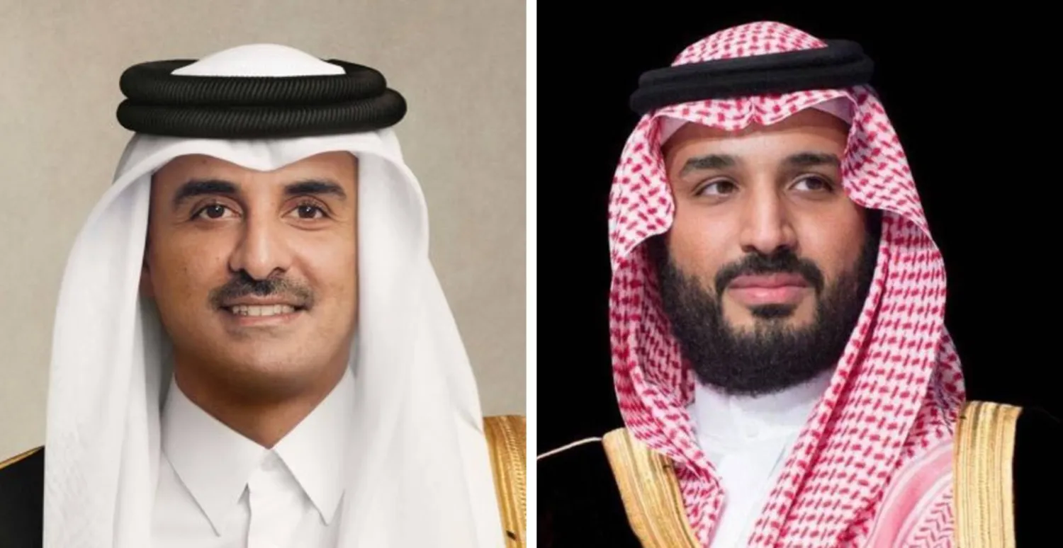 ولي العهد السعودي الأمير محمد بن سلمان (واس) والشيخ تميم بن حمد أمير دولة قطر (قنا)