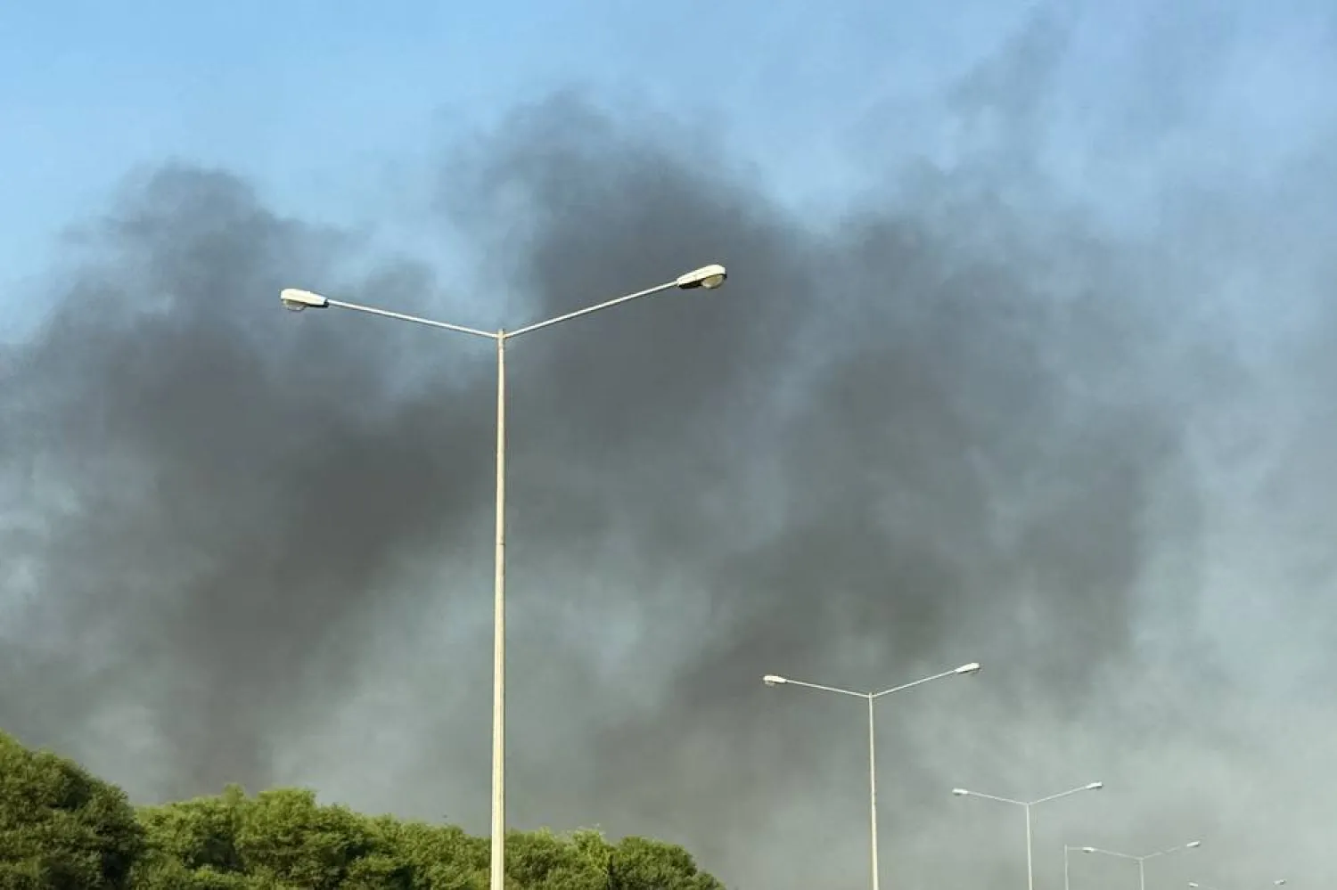  Smoke rises after several blasts were heard in Doha, Qatar, September 9, 2025. (Reuters)