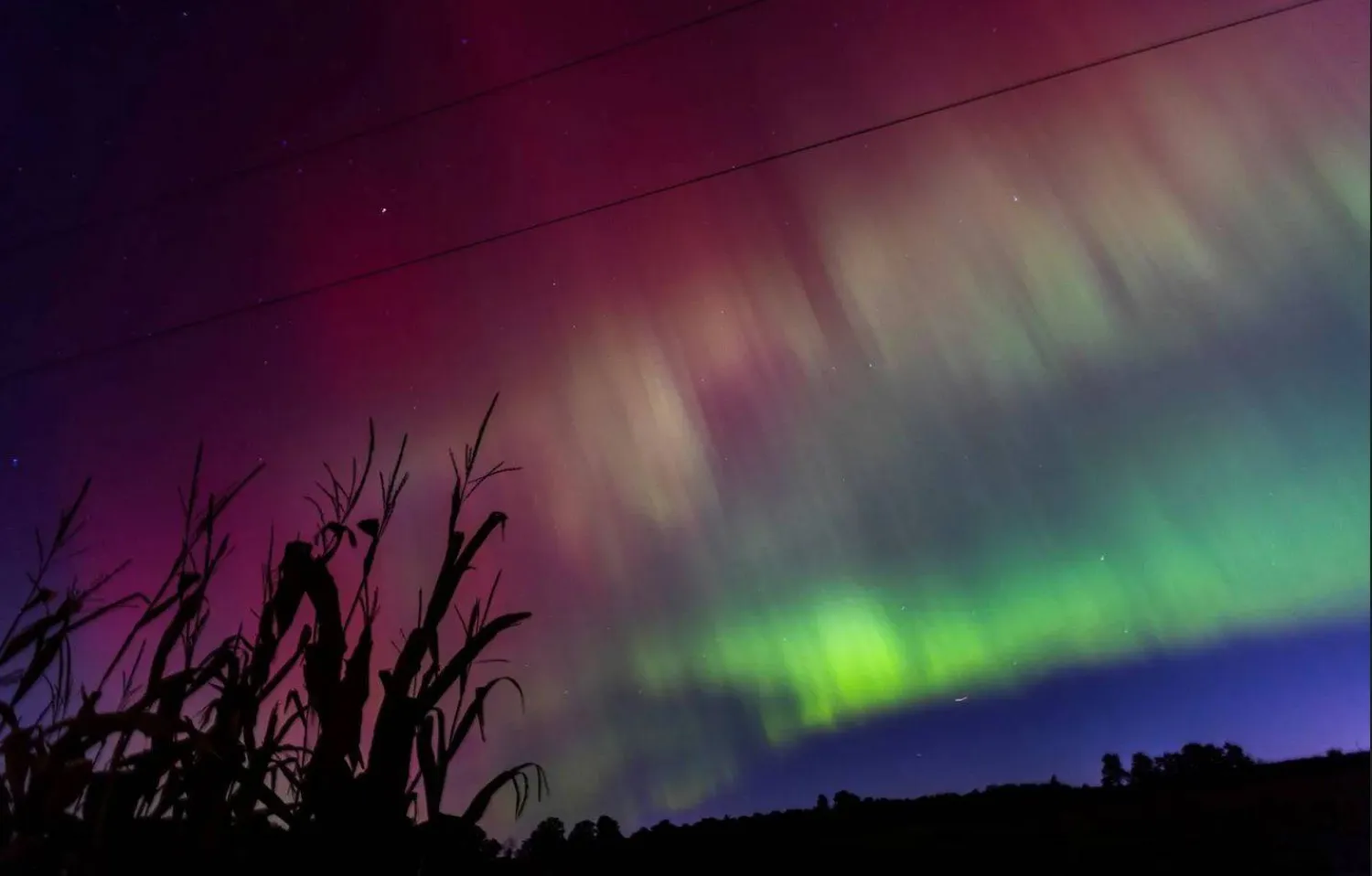 أضواء الشفق القطبي تضيء السماء بإحدى المقاطعات في كندا (رويترز)