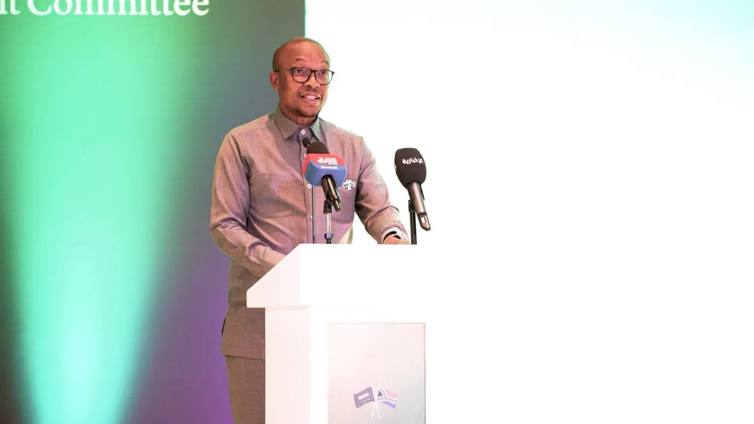 وزير التجارة والصناعة والمنافسة بجنوب أفريقيا متحدثاً في افتتاح أعمال اللجنة السعودية - الجنوب أفريقية (تركي العقيلي)