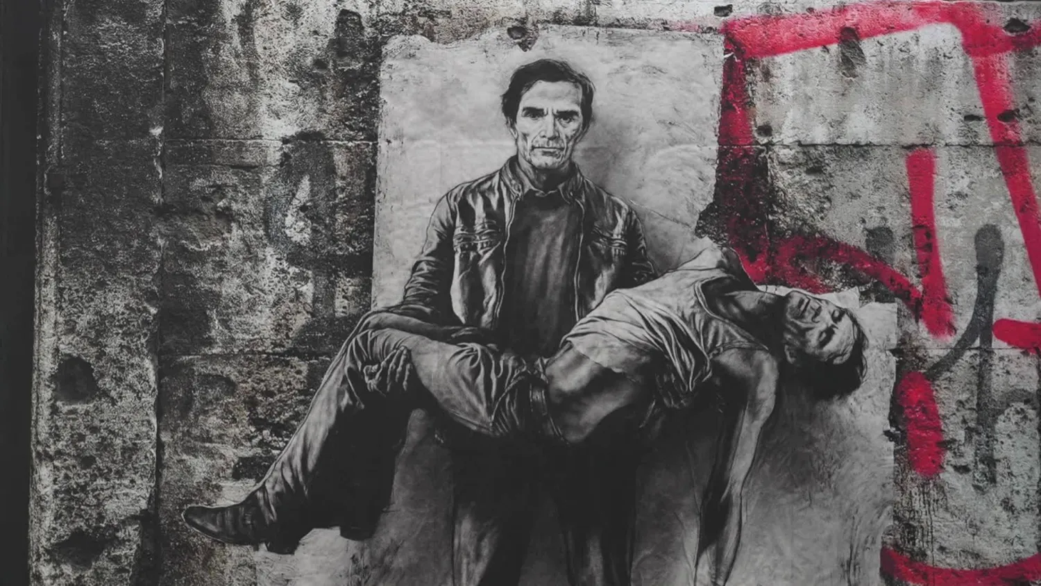 بازوليني حاملاً جثمانه (من المعرض)