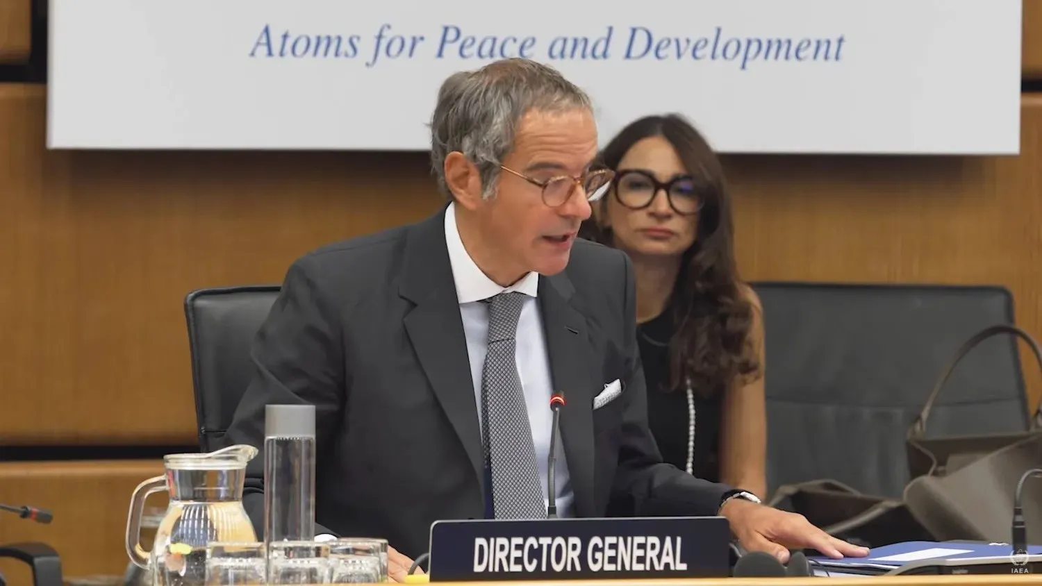 Grossi opens the IAEA Board of Governors meeting in Vienna on Wednesday morning (YouTube)