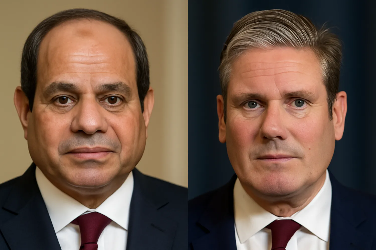 صورة تظهر الرئيس المصري عبد الفتاح السيسي ورئيس الوزراء البريطاني كير ستارمر (الشرق الأوسط)