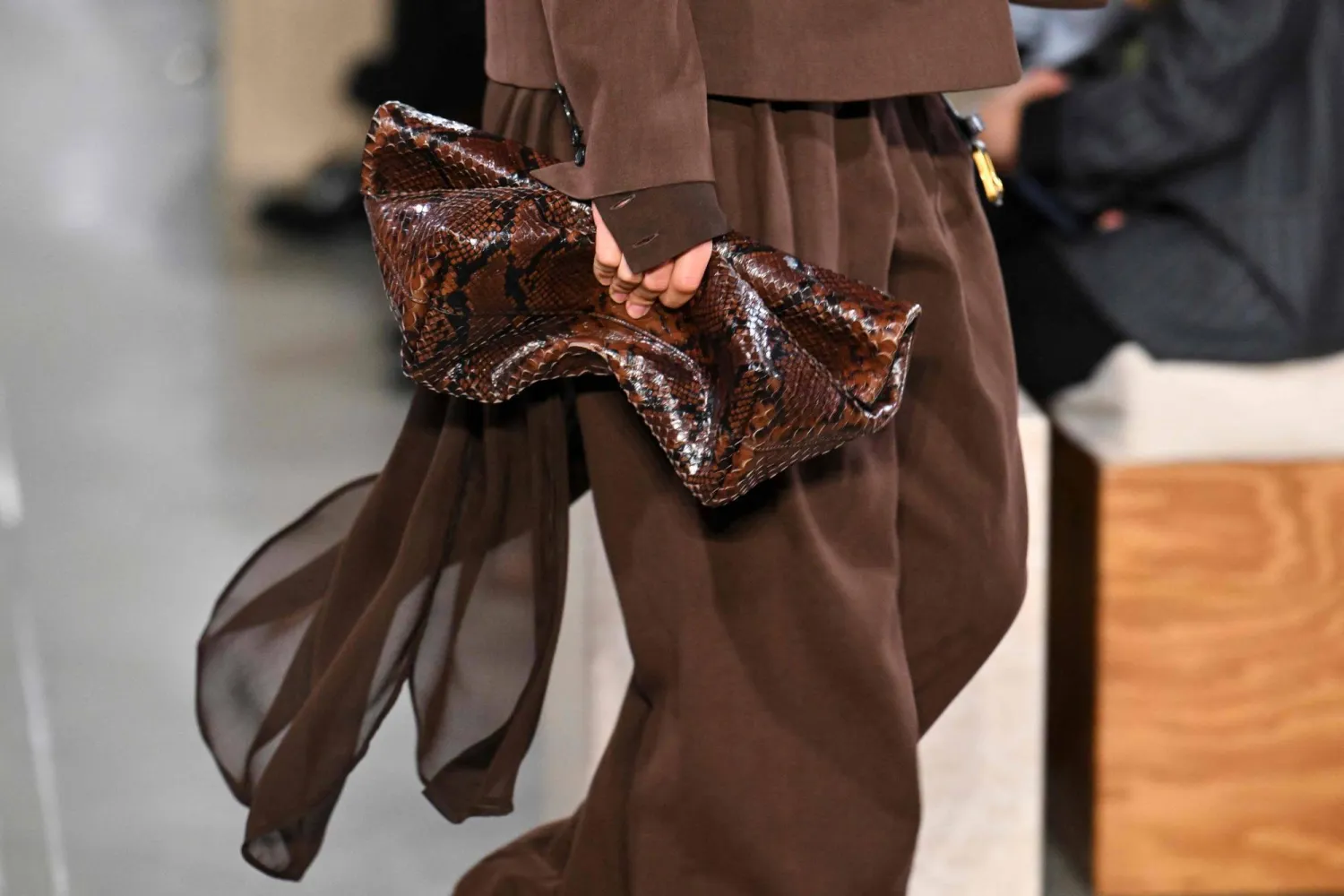 Models walk the runway during the Michael Kors Spring/Summer 2026 collection show on September 11, 2025 in New York City. (AFP)