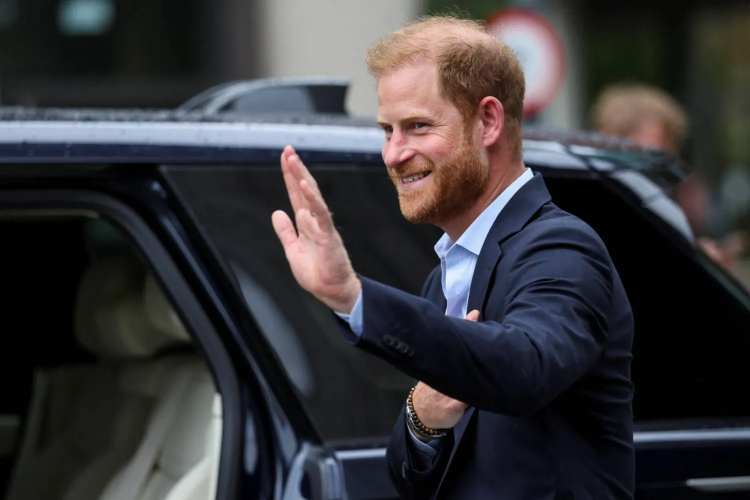 10 September 2025, United Kingdom, London: Prince Harry, Duke of Sussex, leaves after a visit to Imperial College London's Center for Blast Injury Studies, at Sir Michael Uren Hub in White City. Photo: Suzanne Plunkett/PA Wire/dpa