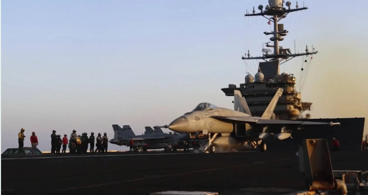 حاملة الطائرات الأميركية «هاري ترومان» تولّت الحملة ضد الحوثيين من شمال البحر الأحمر في أبريل الماضي (أ.ب)