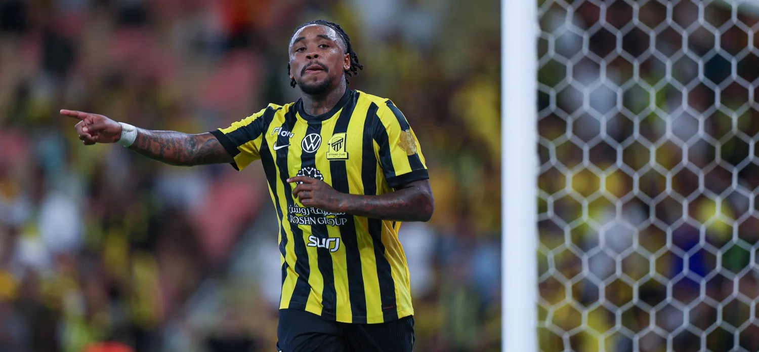 بيرغوين محتفلاً بهدفه الثاني (الدوري السعودي)