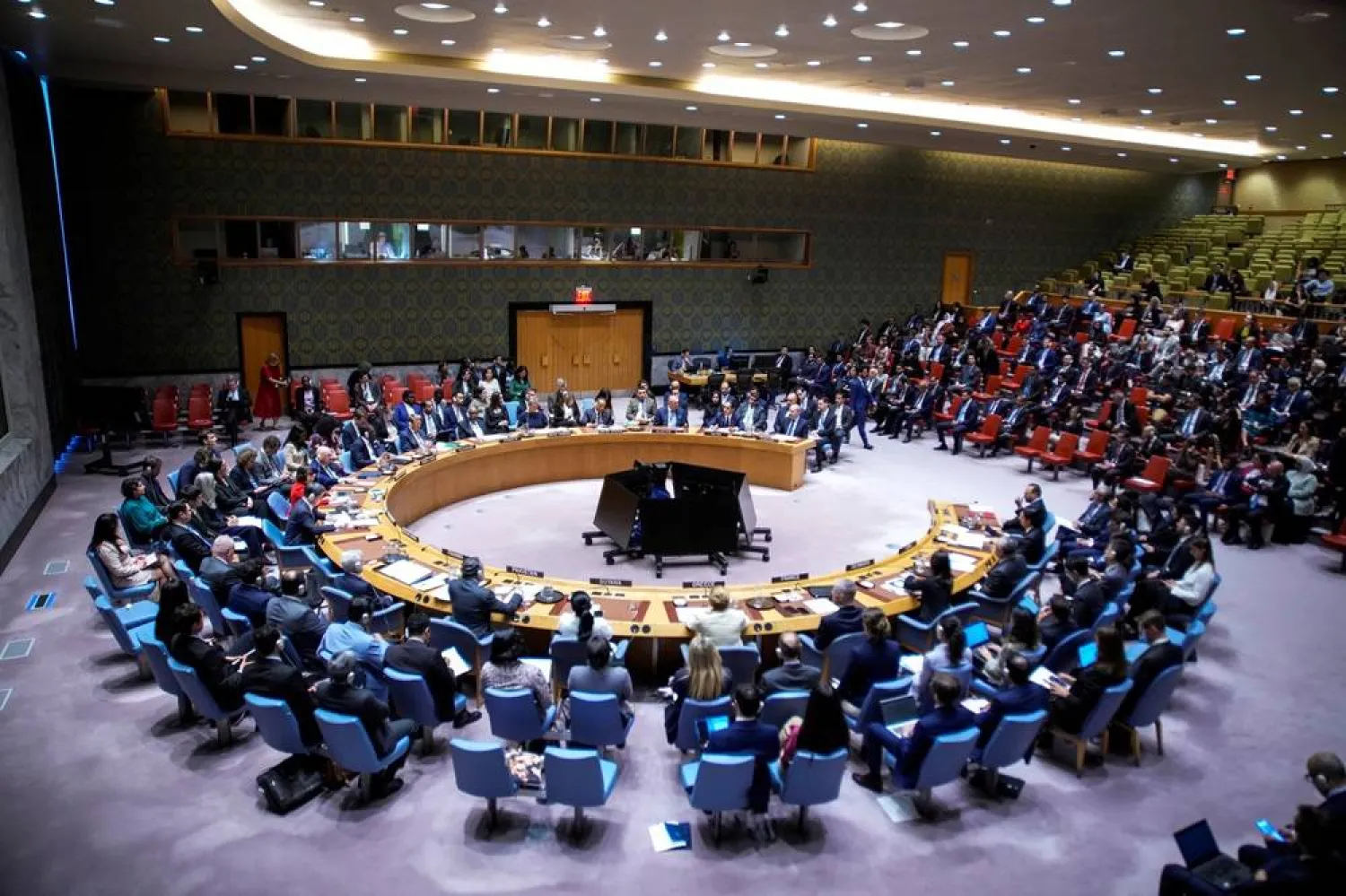 Qatar's Prime Minister and Minister for Foreign Affairs Sheikh Mohammed bin Abdulrahman bin Jassim Al Thani addresses to delegates during an emergency meeting of the United Nations Security Council, following an Israeli attack on Hamas leaders in Doha, Qatar, at UN headquarters in New York City, US, September 11, 2025. (Reuters) 