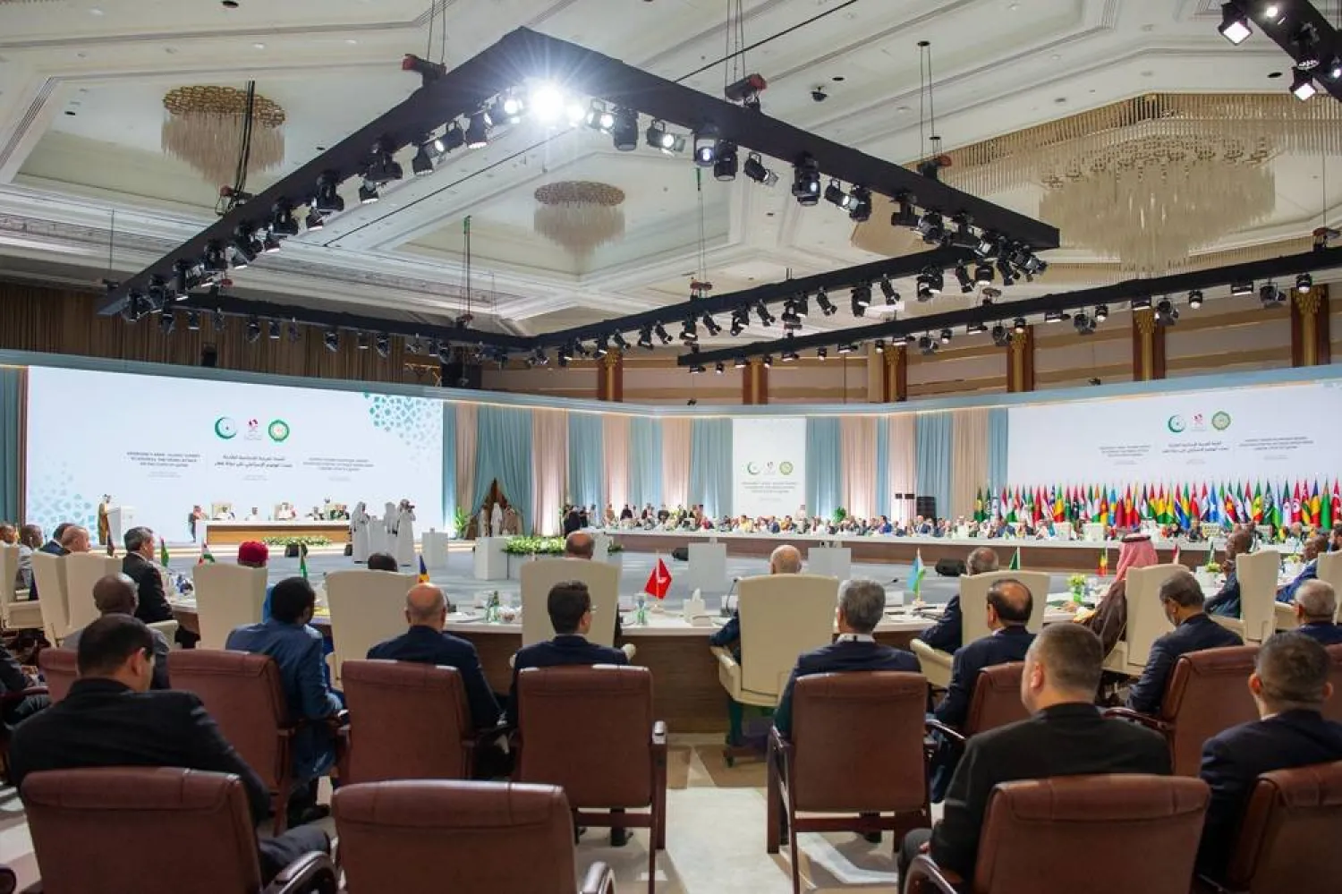  15 September 2025, Qatar, Doha: A view of the Arab-Islamic emergency summit following Israel's air strike on Hamas leaders last week. (SPA/dpa)