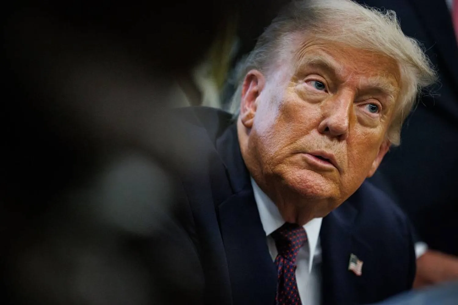 US President Donald Trump speaks from the Resolute desk after signing a Presidential Memorandum in the Oval Office at the White House in Washington, DC, USA, 15 September 2025. (EPA)