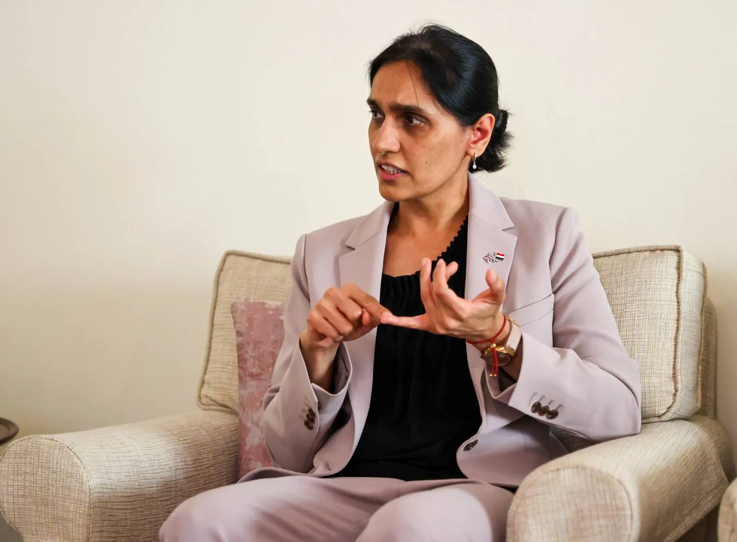 Britain’s Ambassador to Yemen Abda Sharif speaks to Asharq Al-Awsat. (Saad al-Enezi)