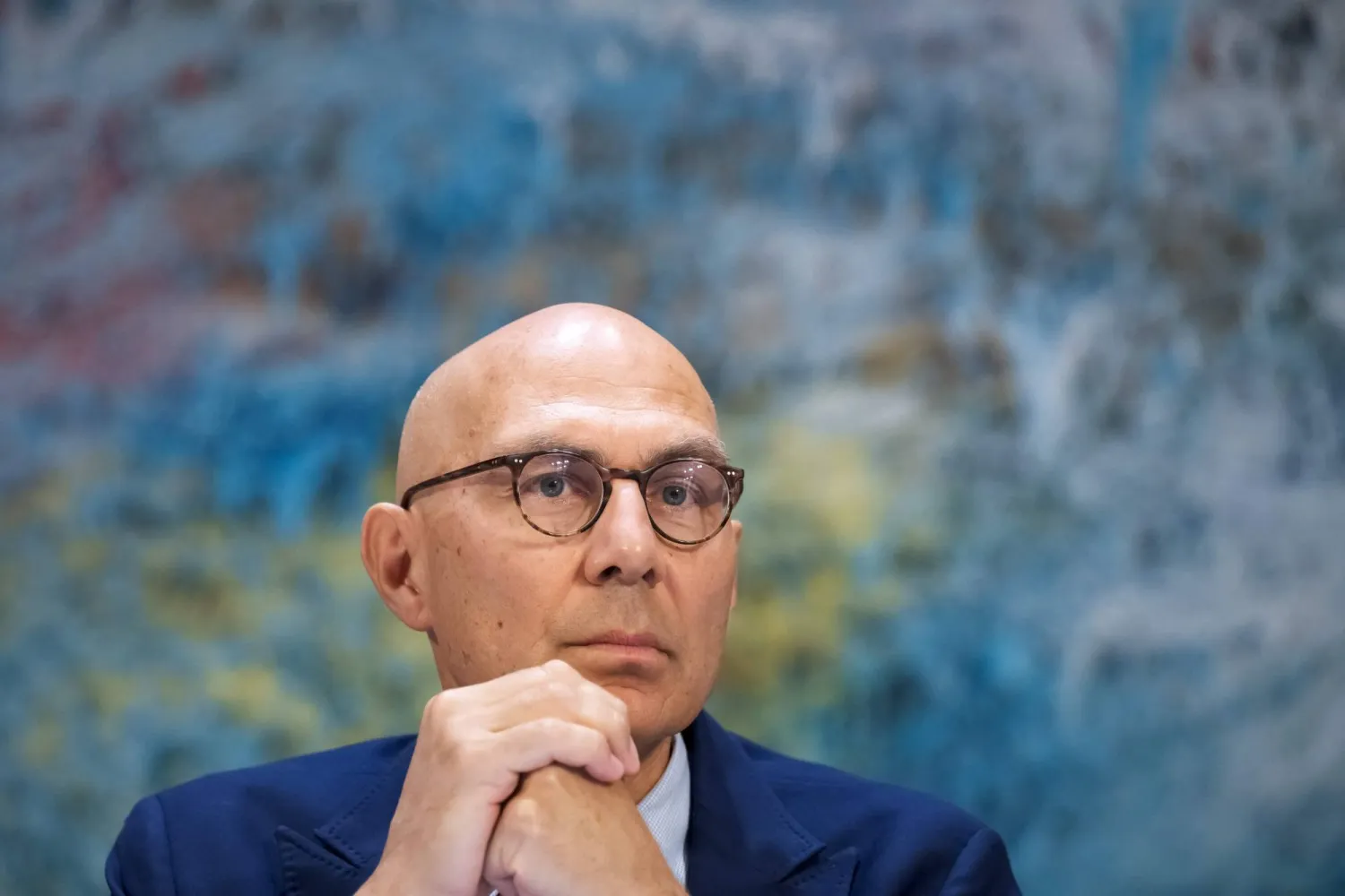 UN High Commissioner for Human Rights Volker Turk looks on during an urgent debate of the UN Human Rights Council on Israel's Qatar attack in Geneva, on September 16, 2025. (AFP)