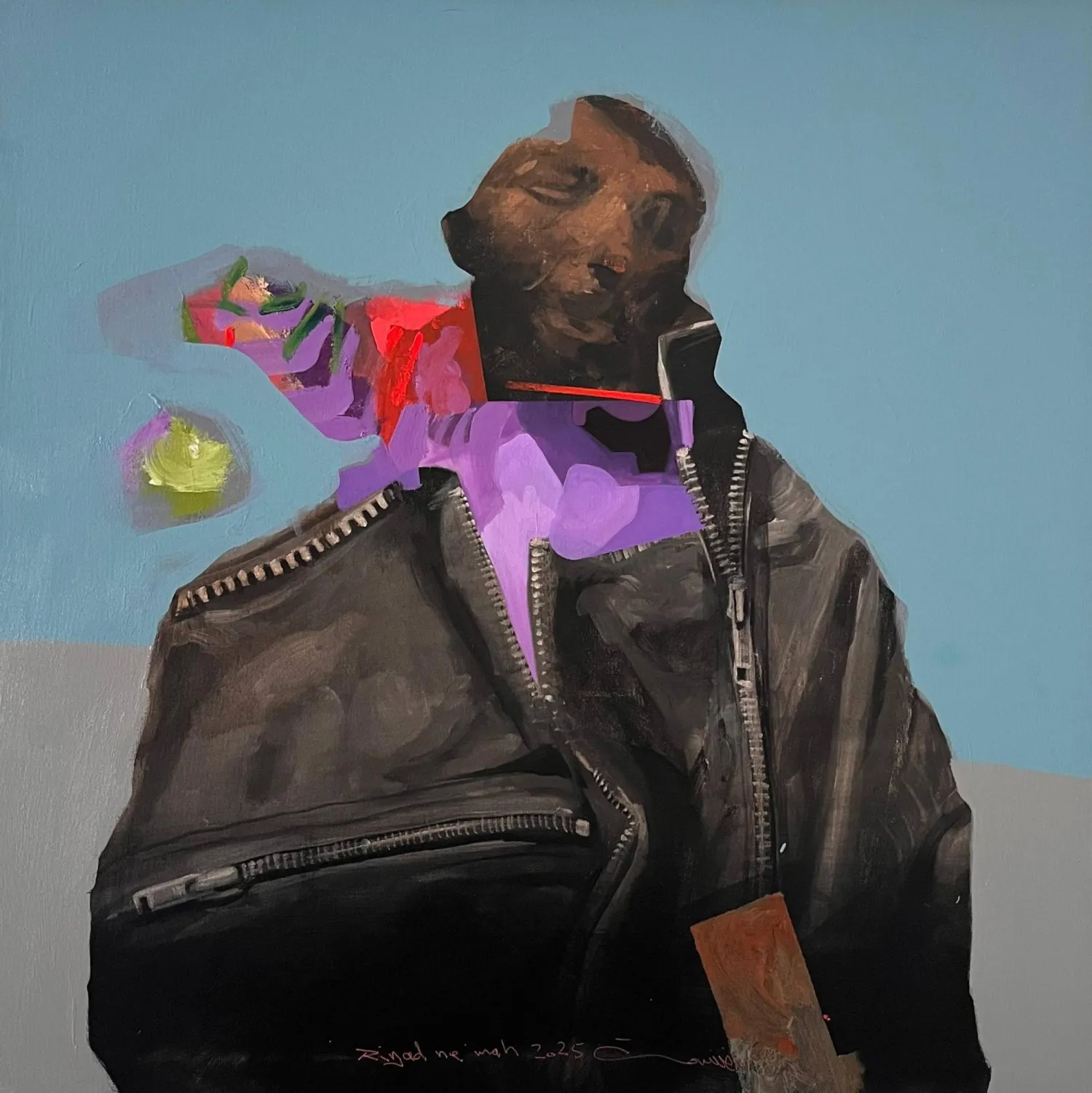 ألوان بنفسجية تُشبه آثار اللكمات على جدار الذاكرة (رياض نعمة)